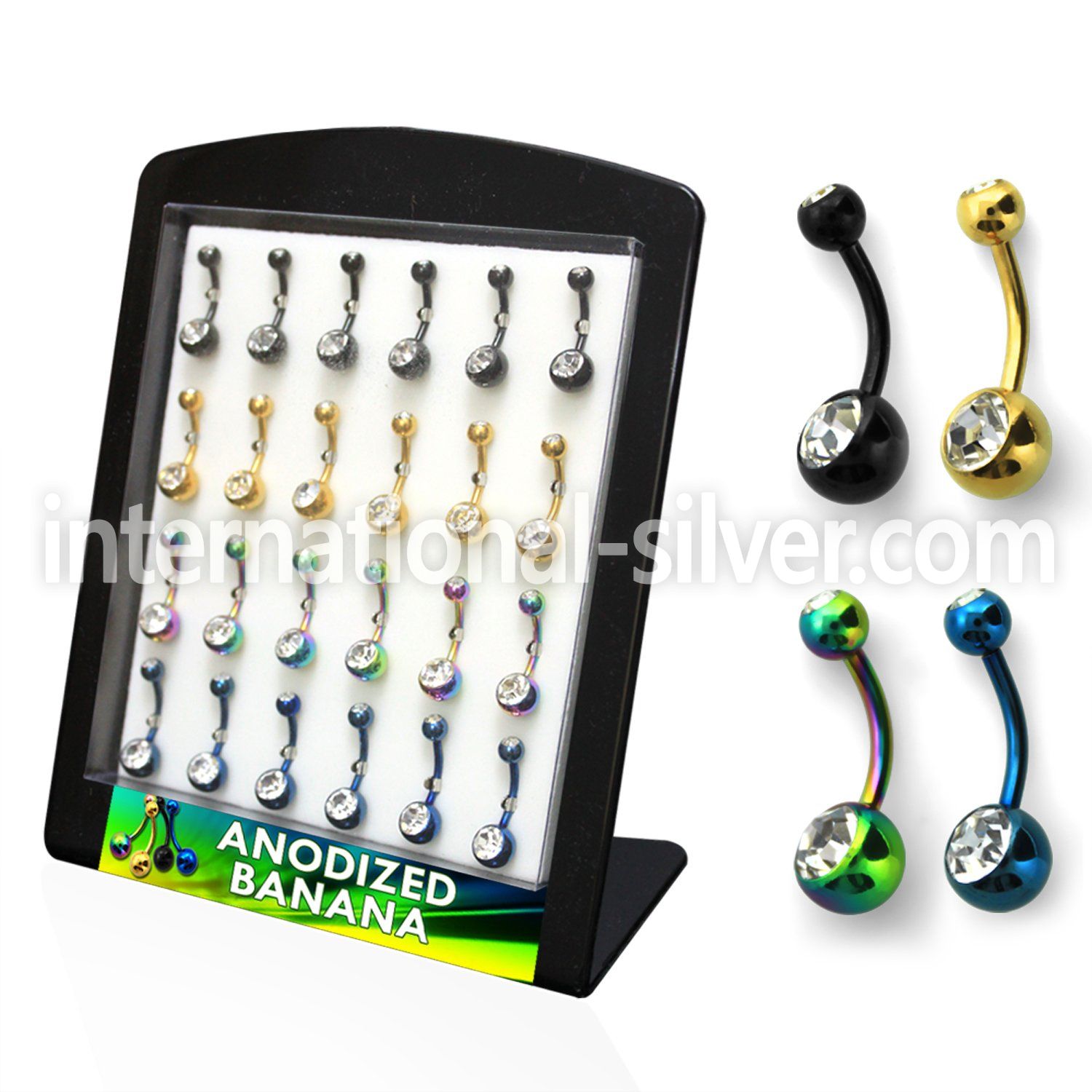 brbnt1 316l steel belly banana w 5 8mm bezel set jewel ball