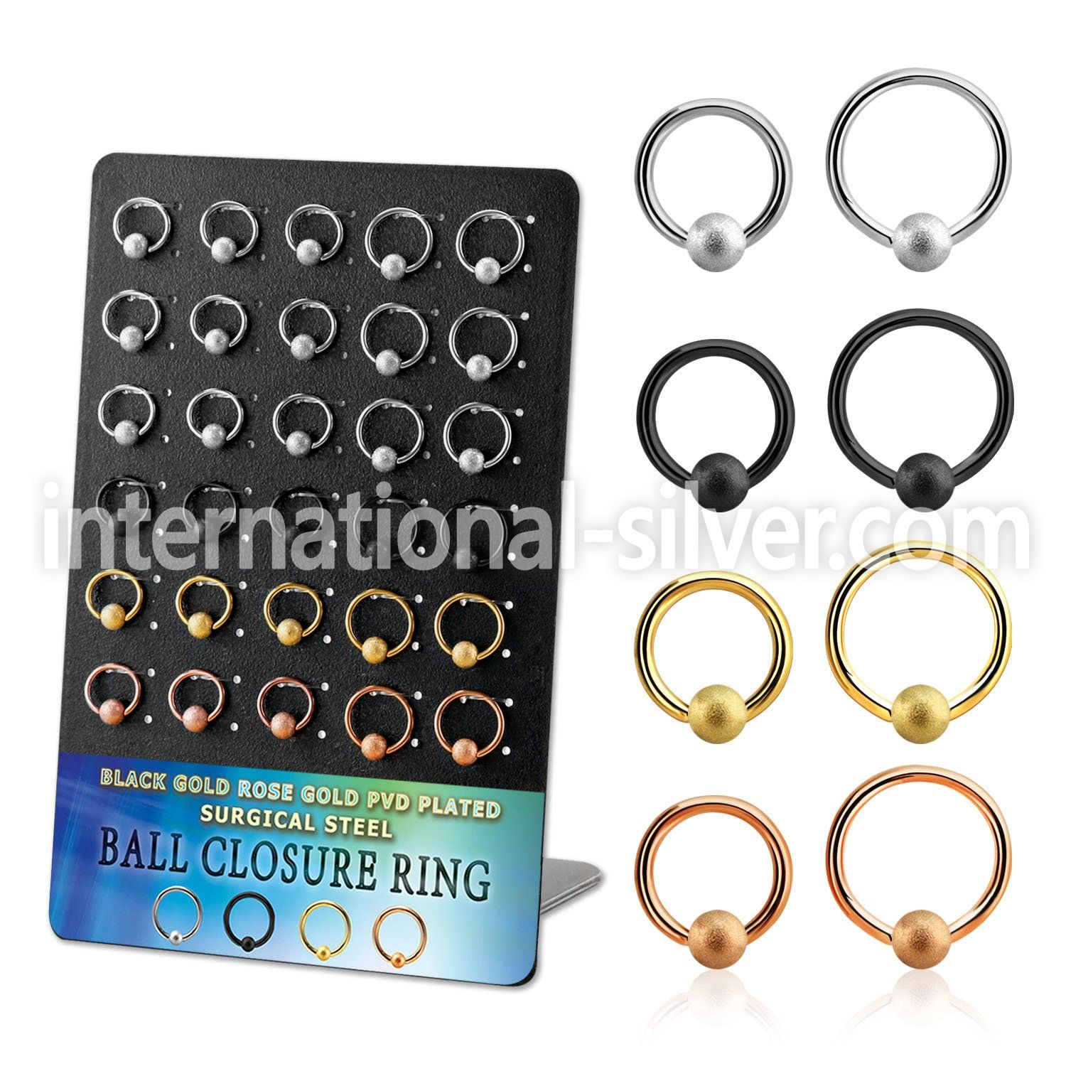 brcrt5 anodized surgical steel ball closure rings ear  othersear  lobe ear otherseyebrow helix tragus  piercing