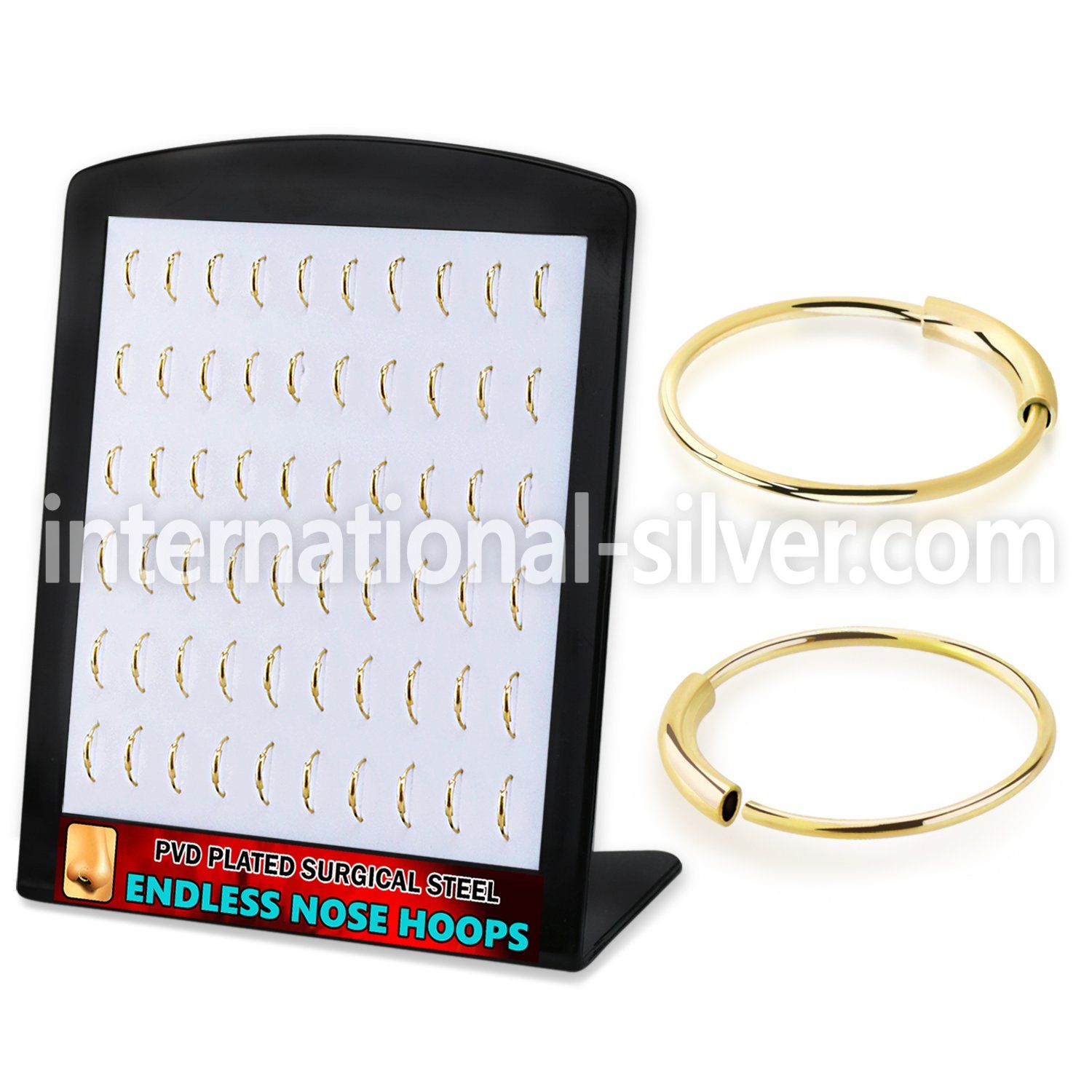 brend2 surgical steel nose ring hoops gold pvd display 60