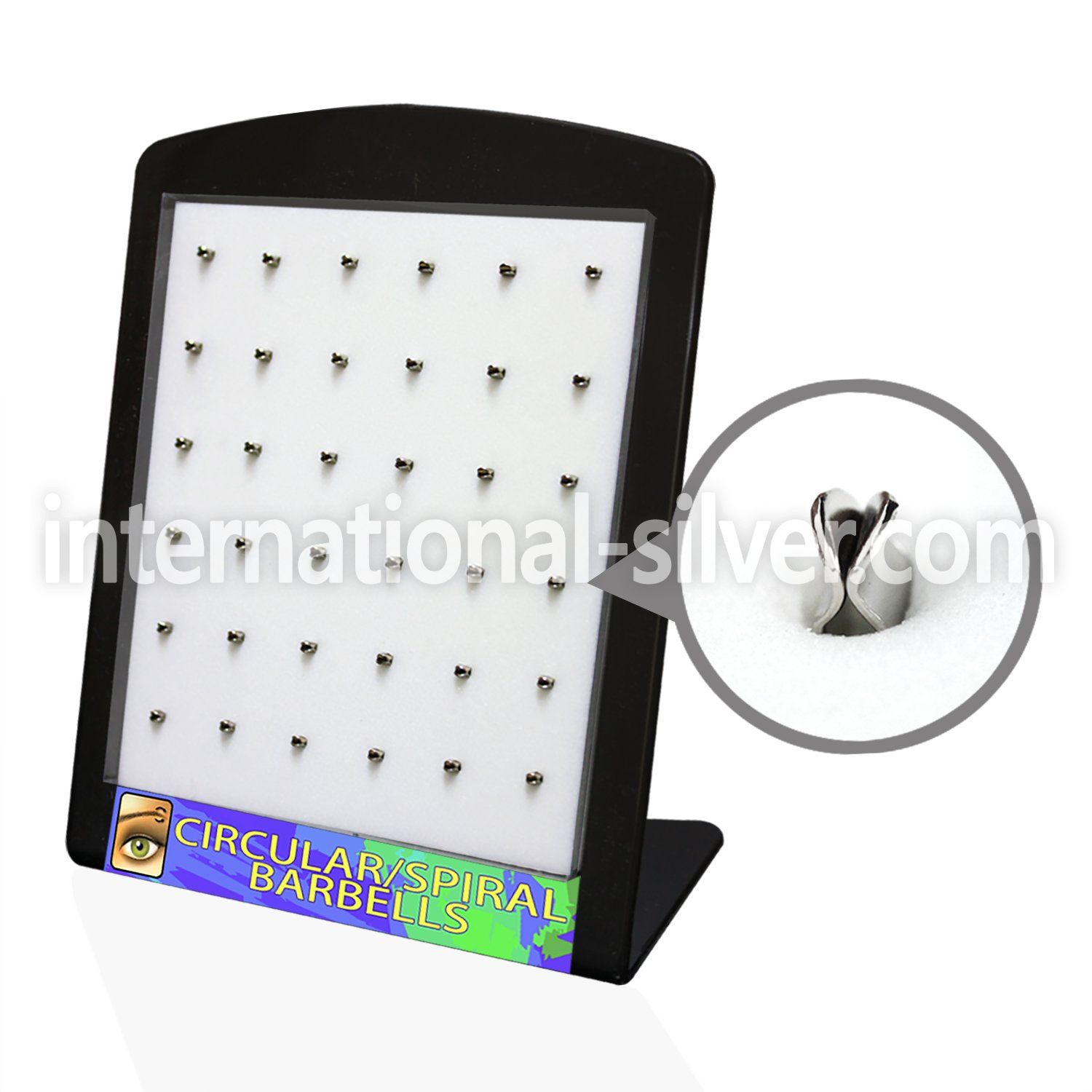 brey4 displays acrylic body jewelry belly button