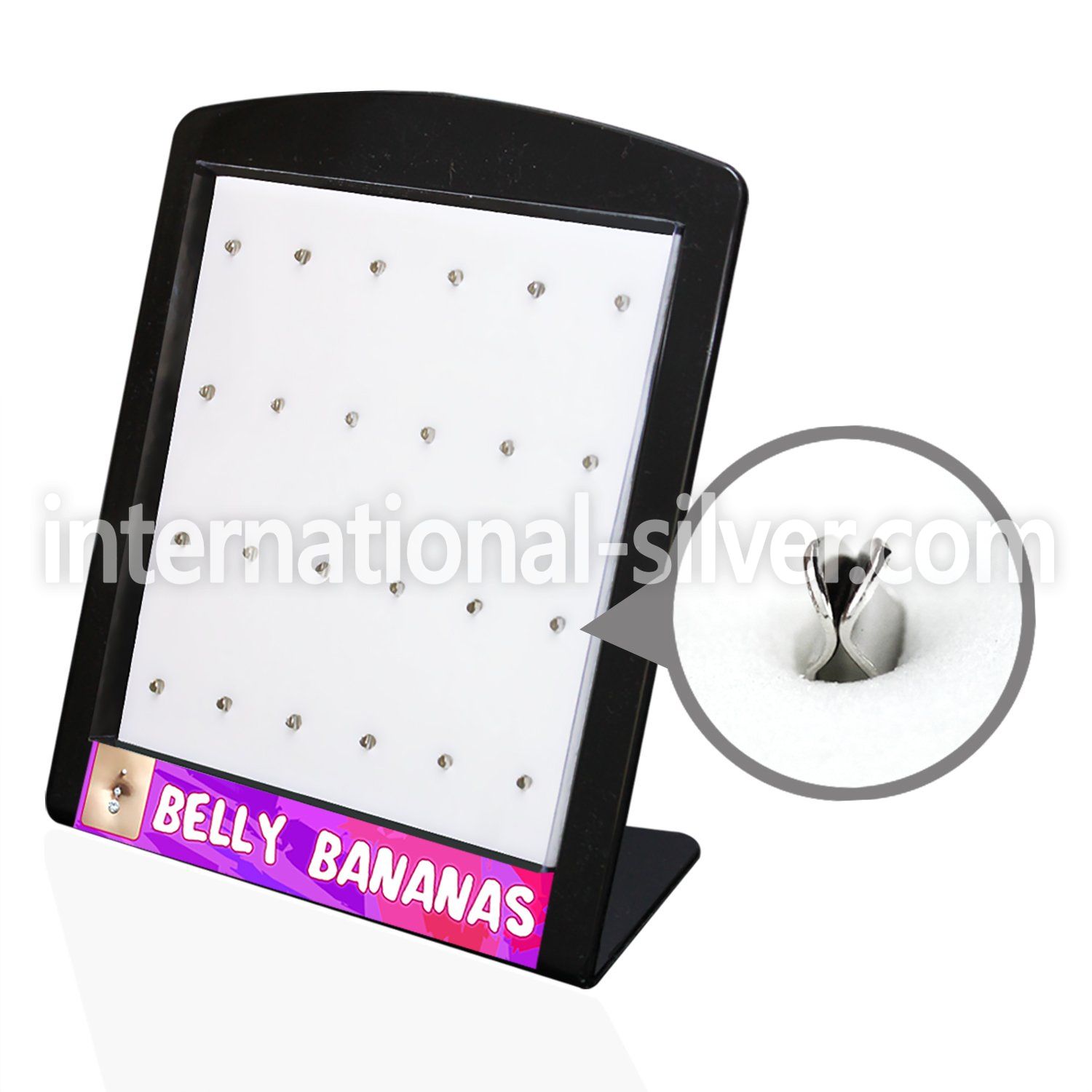 brey5 displays acrylic body jewelry belly button