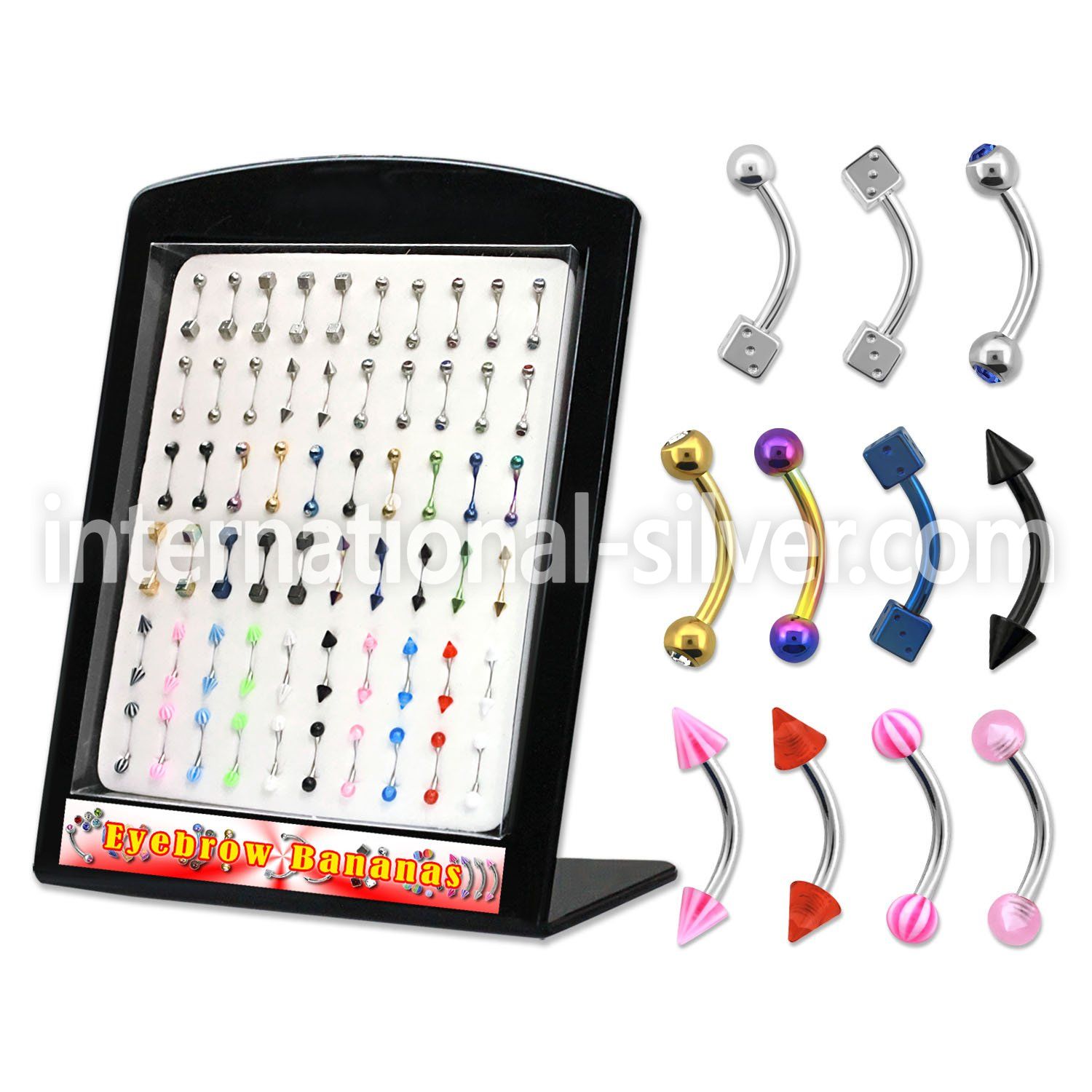 brmbne micro curved barbells surgical steel 316l with acrylic parts eyebrow