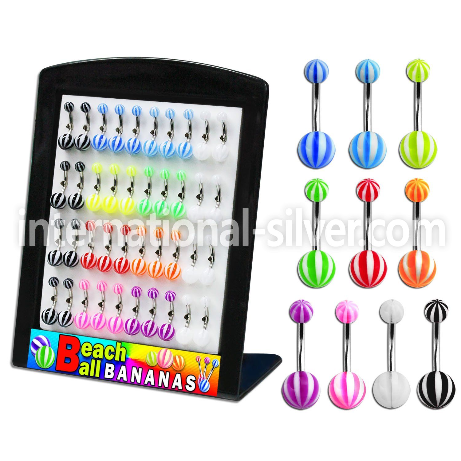 brmix21 belly rings surgical steel 316l with acrylic parts belly button