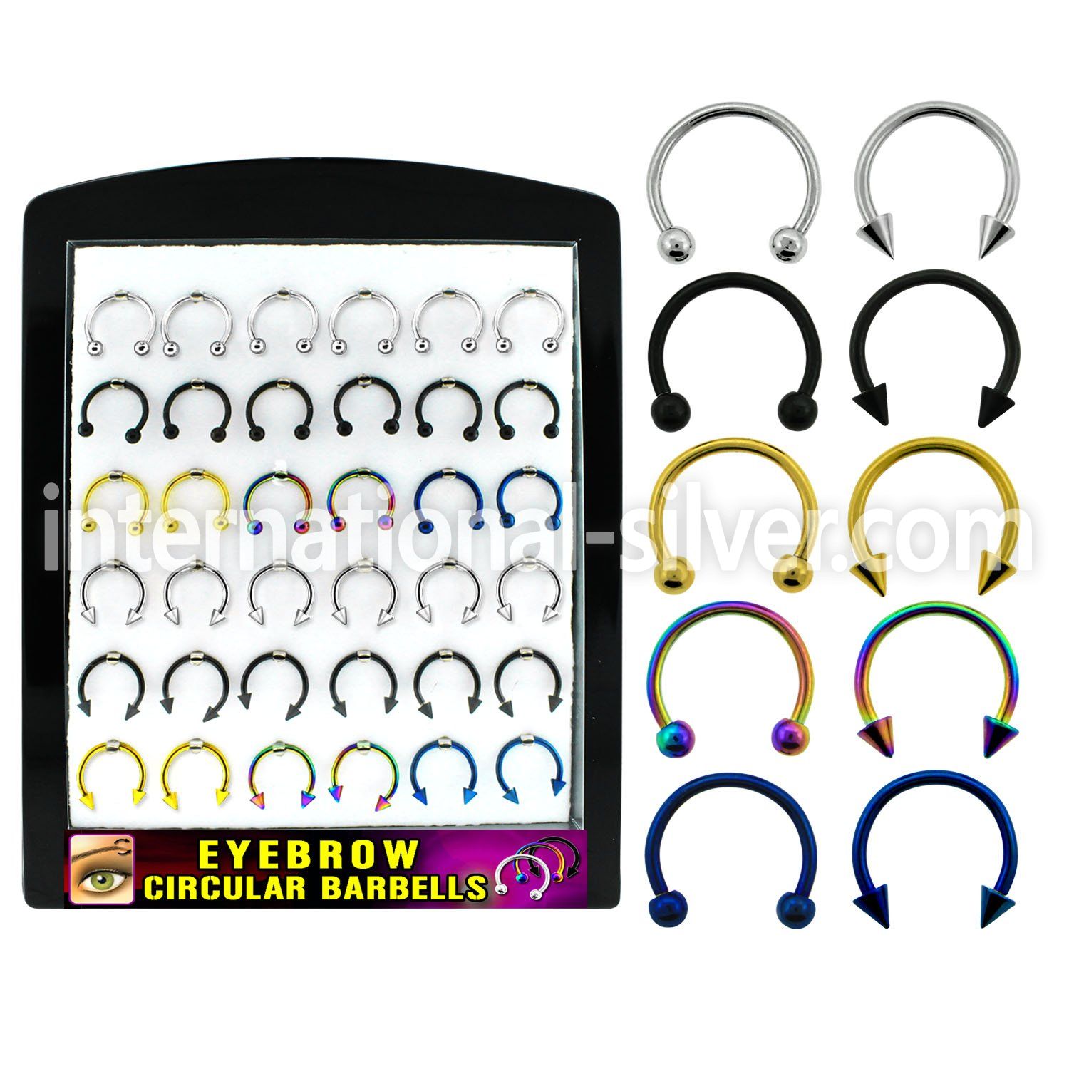 brmix22 horseshoes anodized surgical steel 316l belly button
