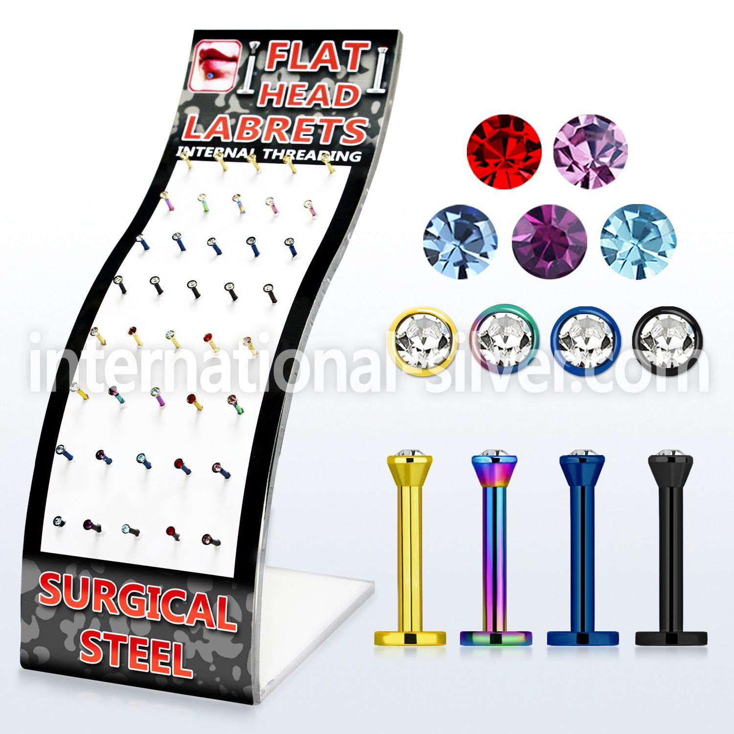 brmlb12 labrets lip rings anodized surgical steel 316l labrets chin