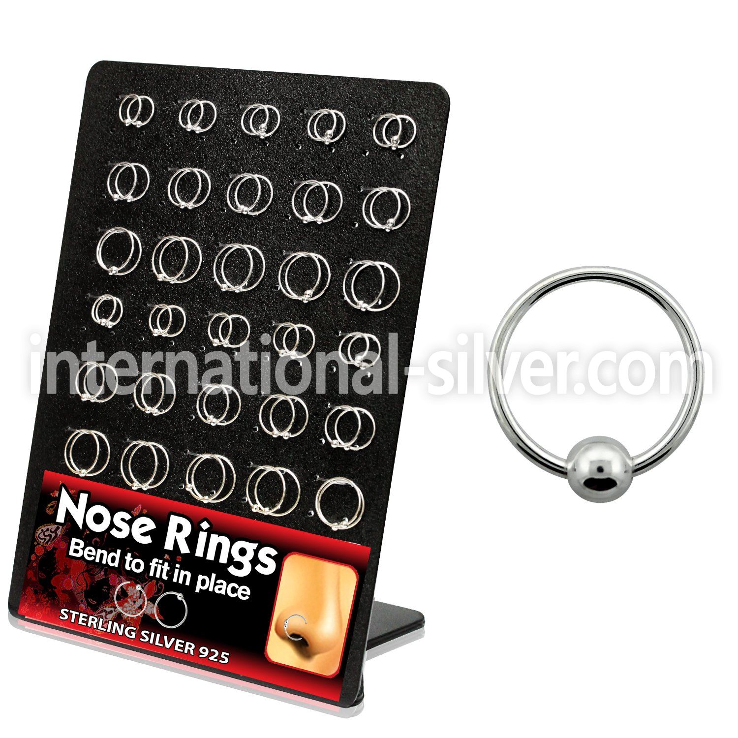 brnhm6 nose hoop silver 925 nose