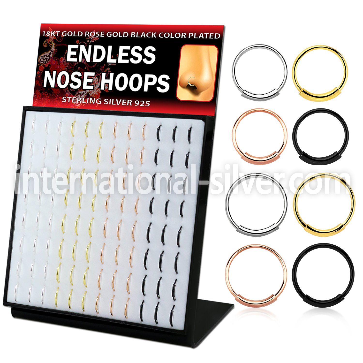 brnhmx63 gold rosegold black plating silver nose hoops 96