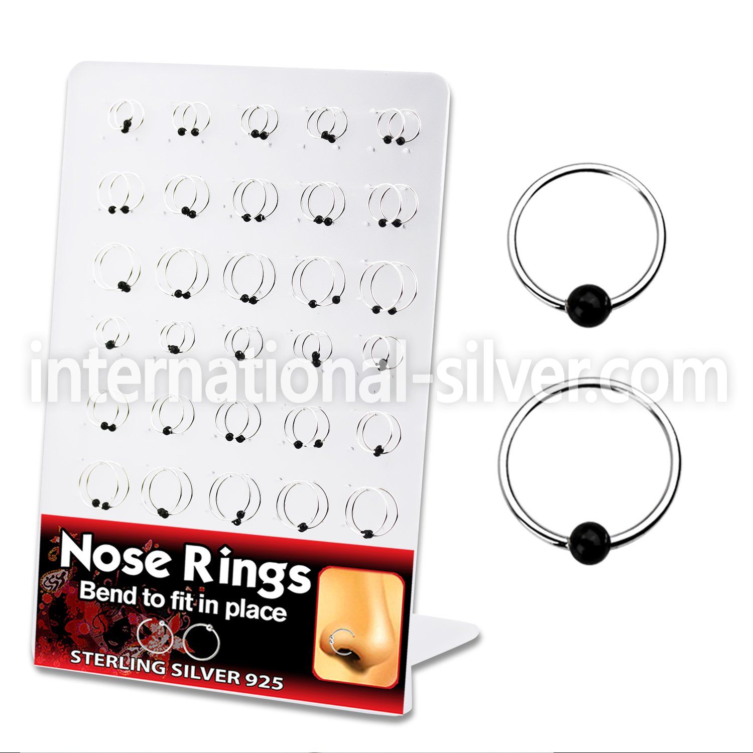 brnhp3 nose hoop silver 925 nose