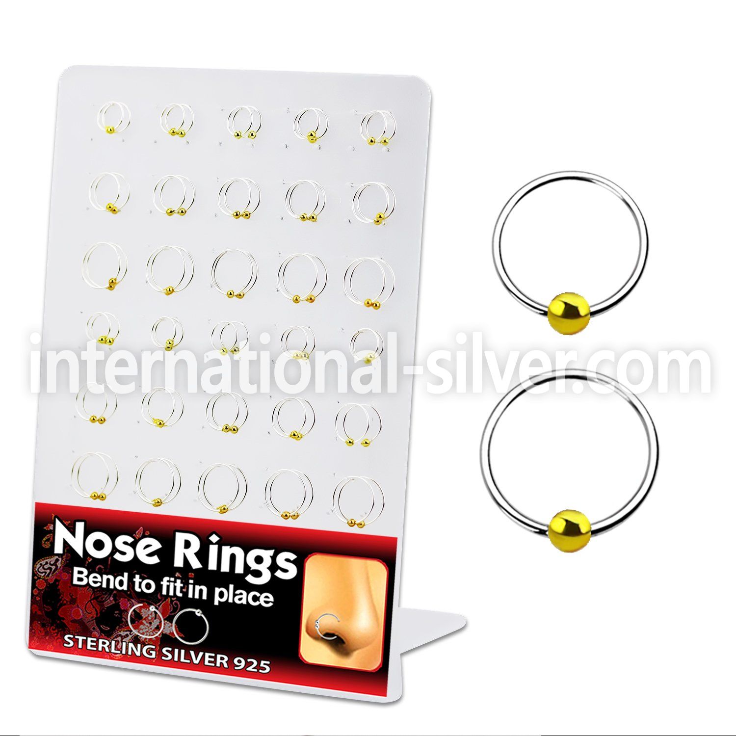 brnhp5 nose hoop silver 925 nose