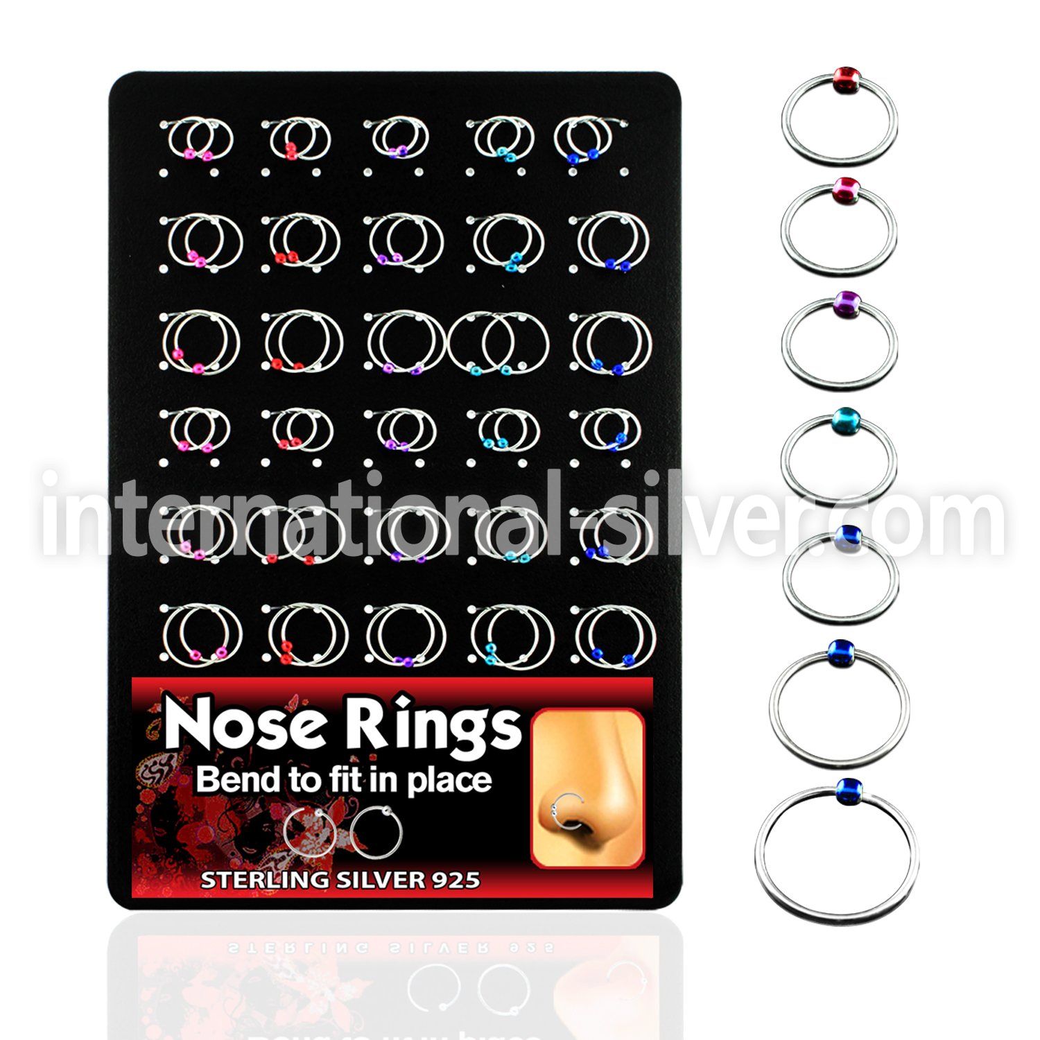 brnhp7 nose hoop silver 925 nose