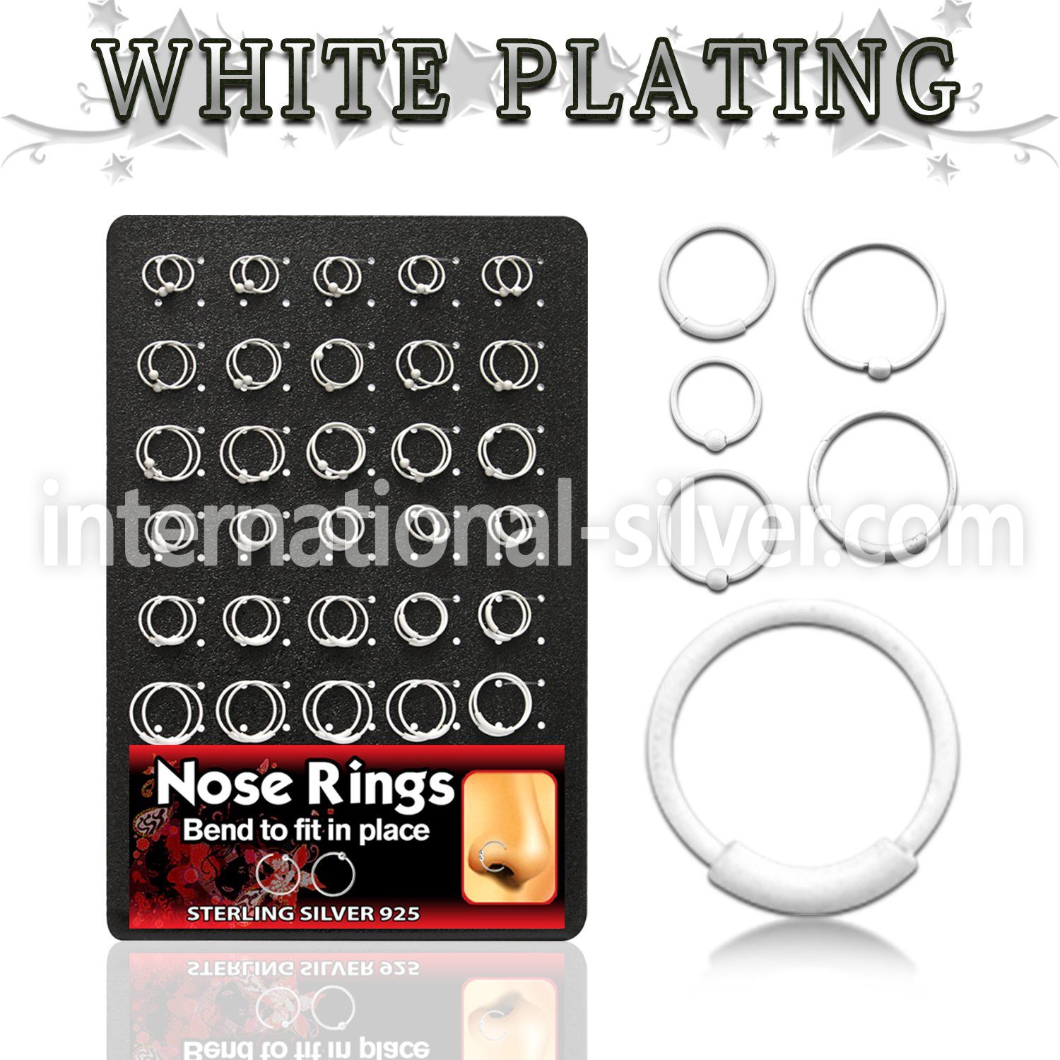 brnhp9 nose hoop silver 925 nose