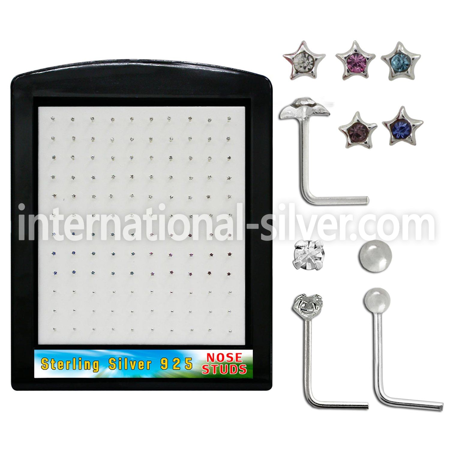 brnsmc3 l shape nose studs silver 925 