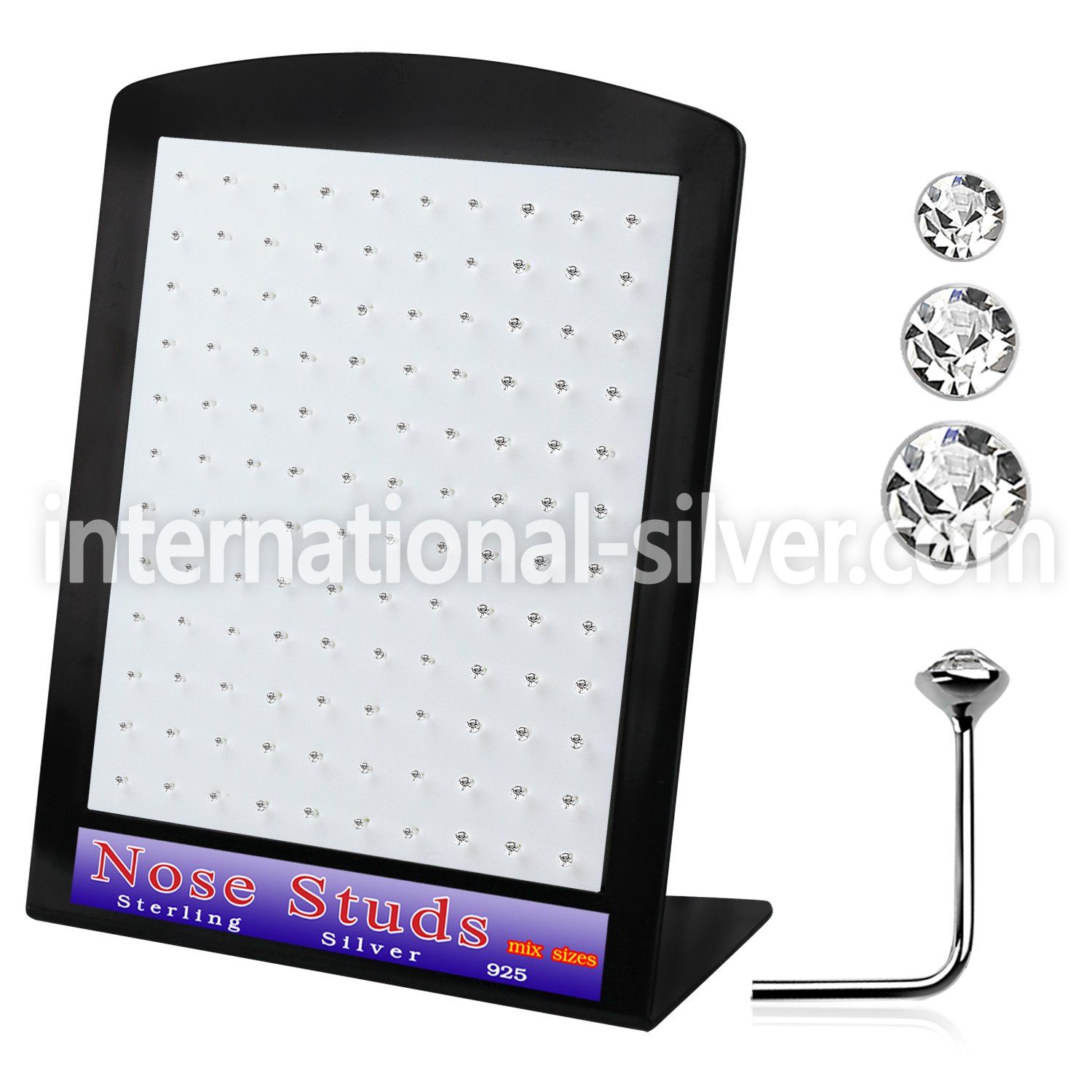 brnsmc l shape nose studs silver 925 nose