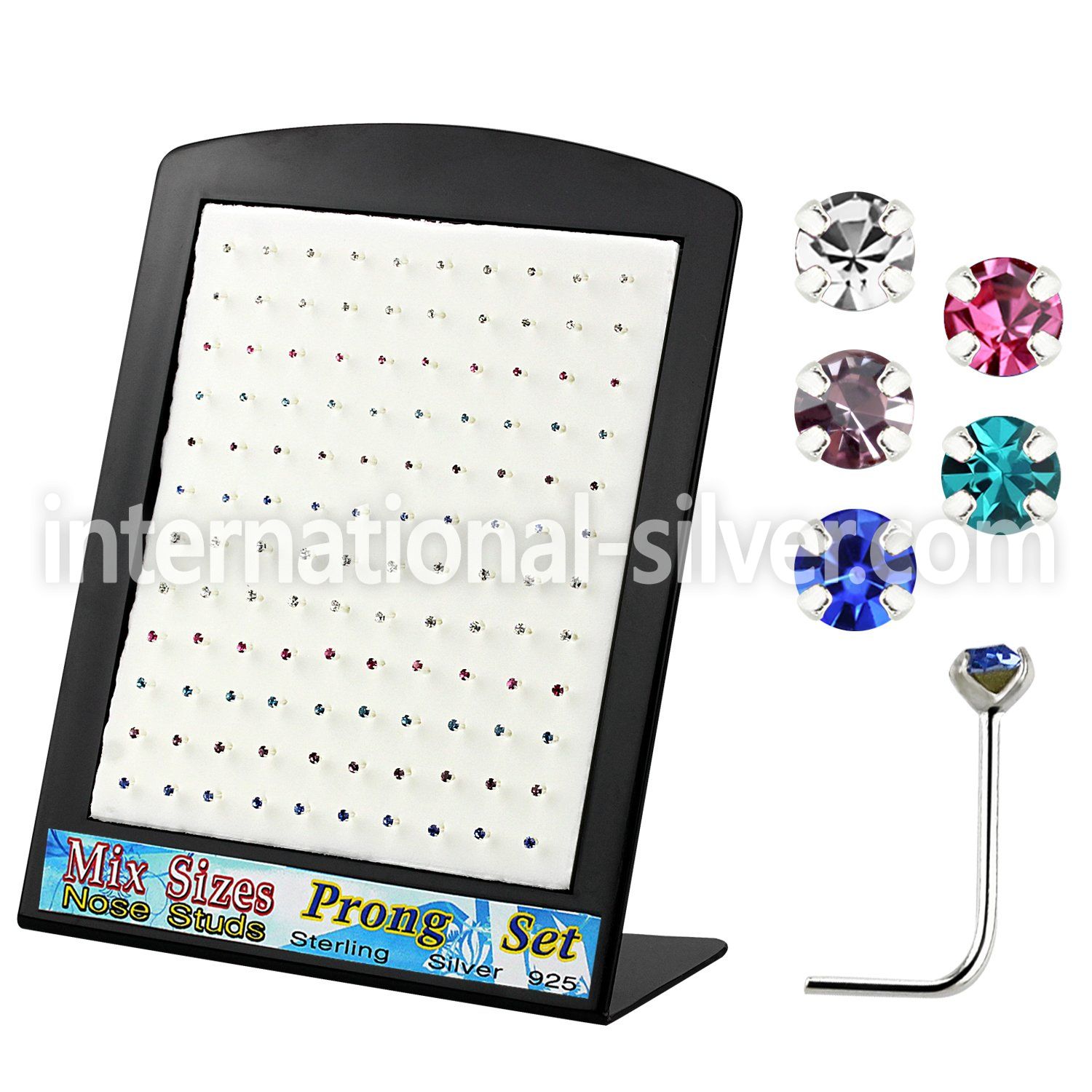 brnspmm l shape nose studs silver 925 nose