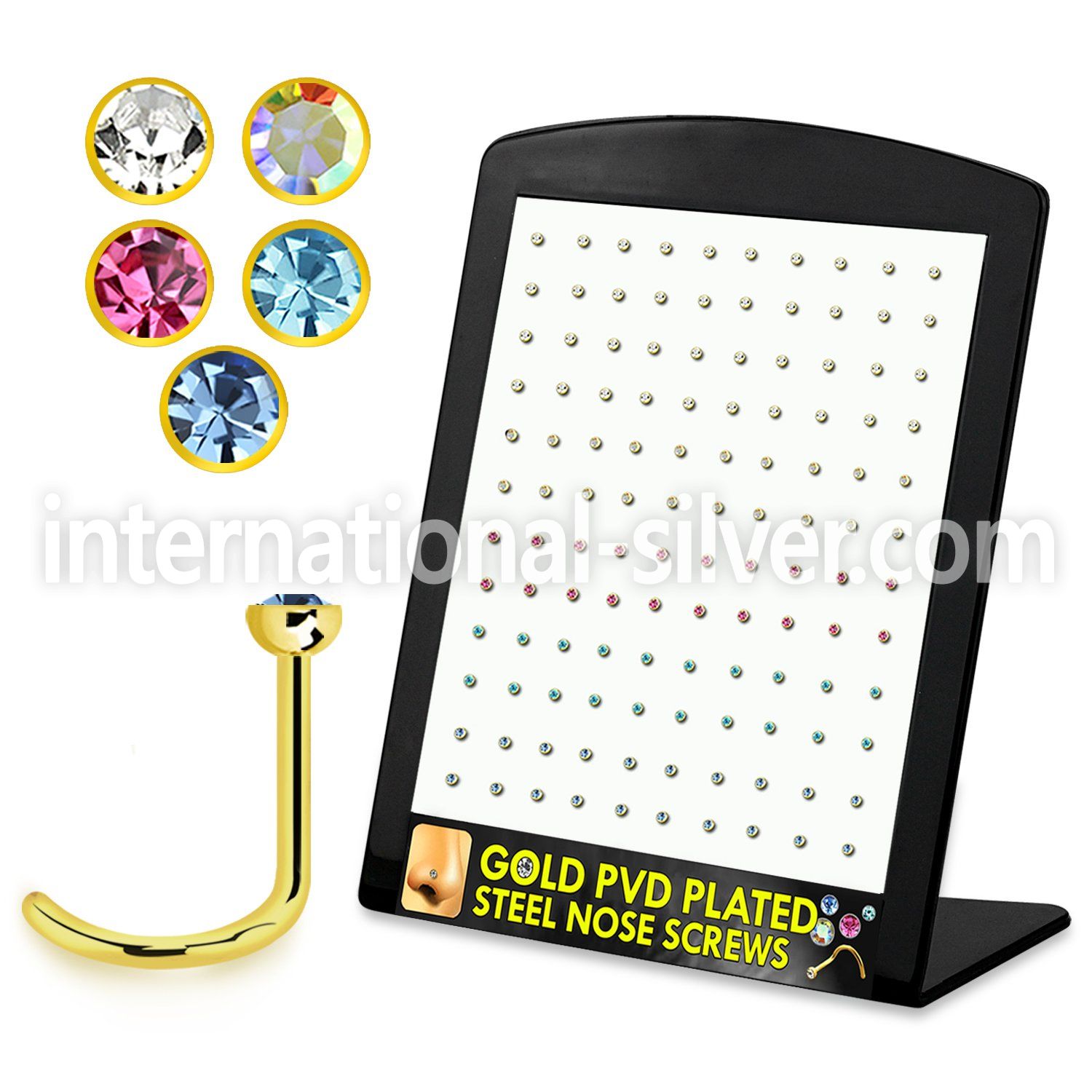 brnstc3 l shape nose studs anodized surgical steel 316l nose