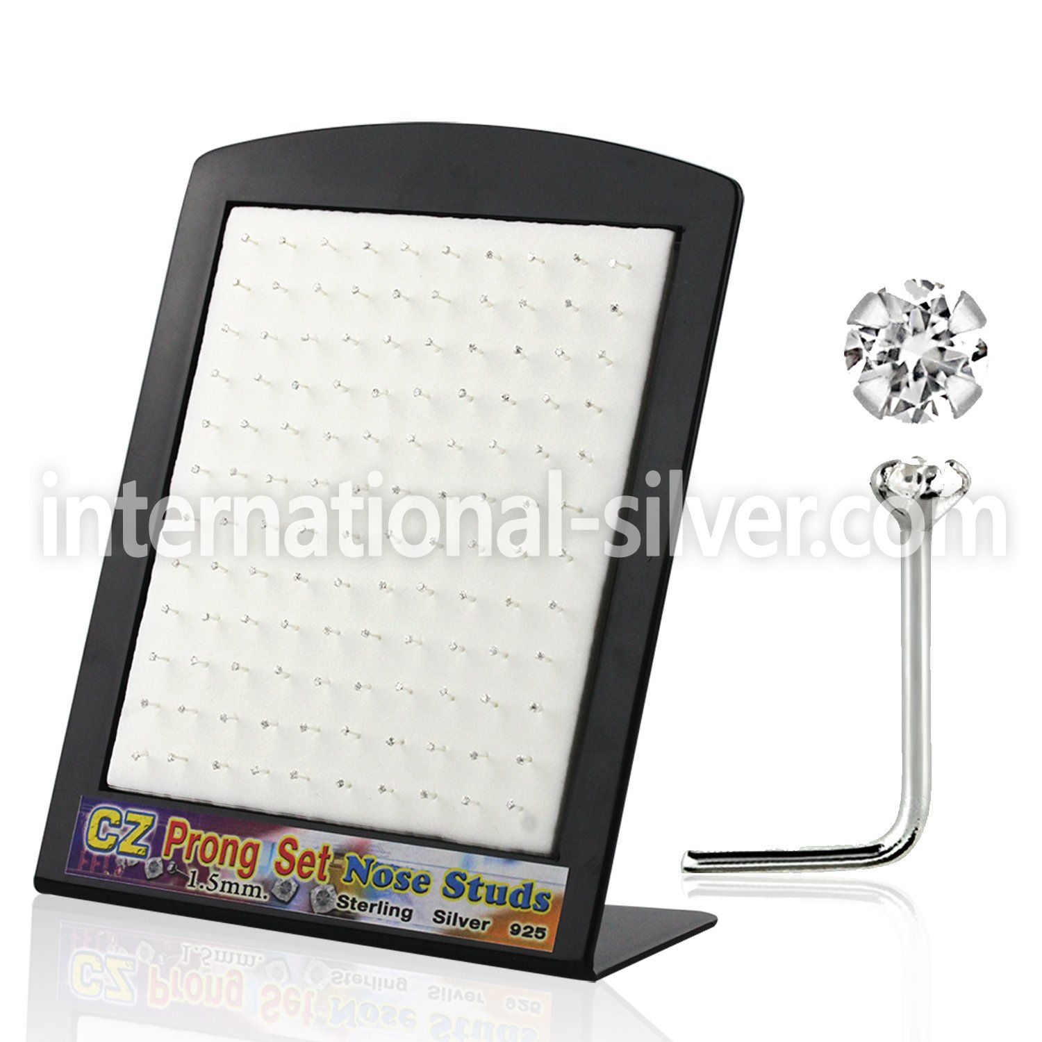 brnszc l shape nose studs silver 925 nose