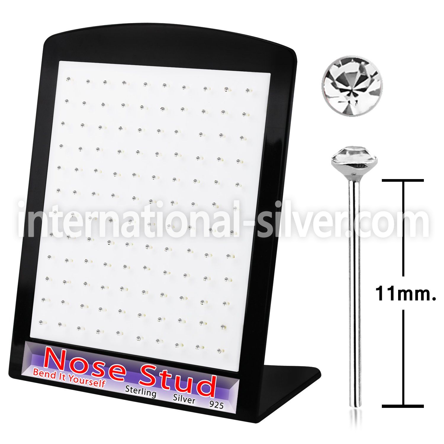 brnyc bend it to fit nose studs silver 925 nose