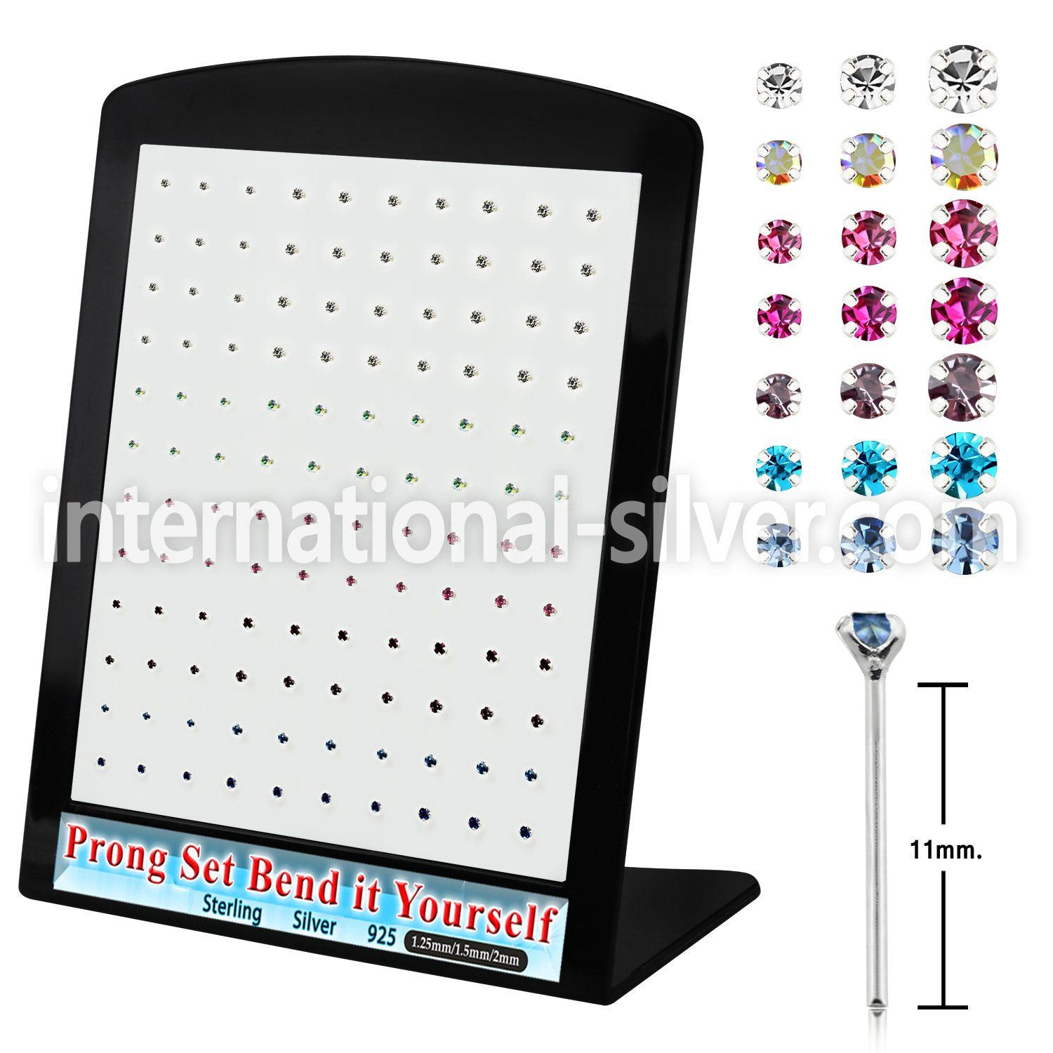 brnypmm7 bend it to fit nose studs silver 925 nose