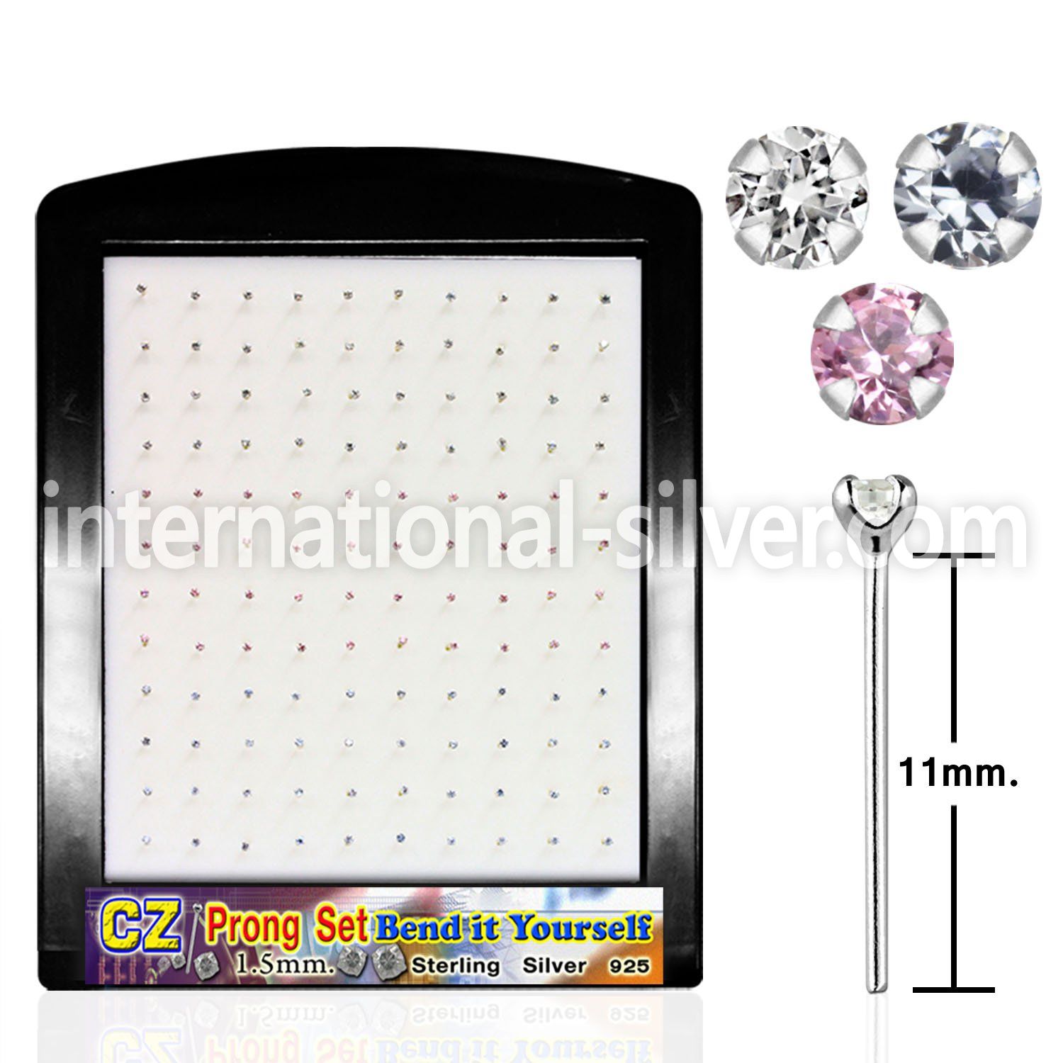 brnyzm bend it to fit nose studs silver 925 nose