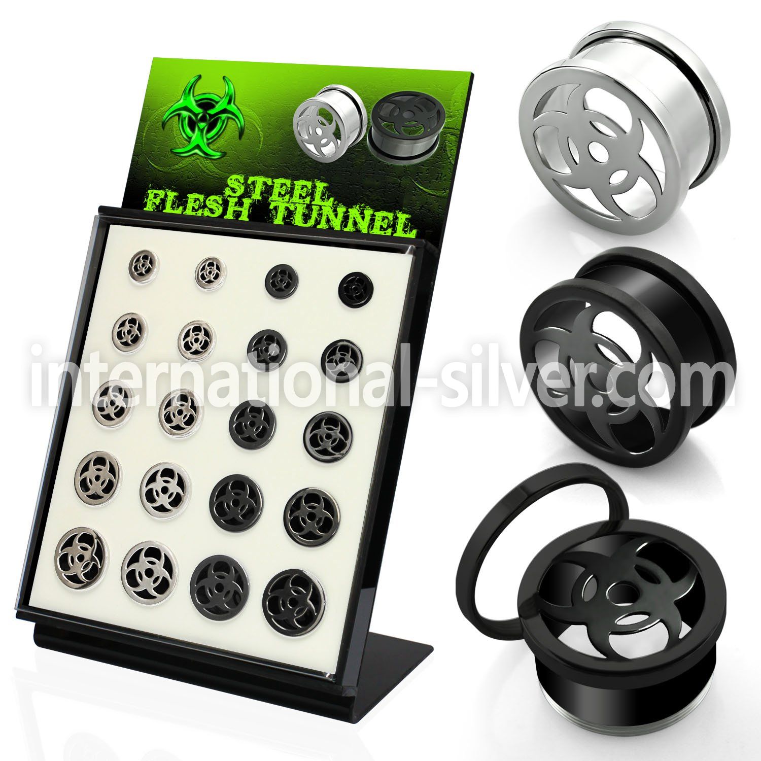 brpg145a tunnels gauges anodized surgical steel 316l ear lobe