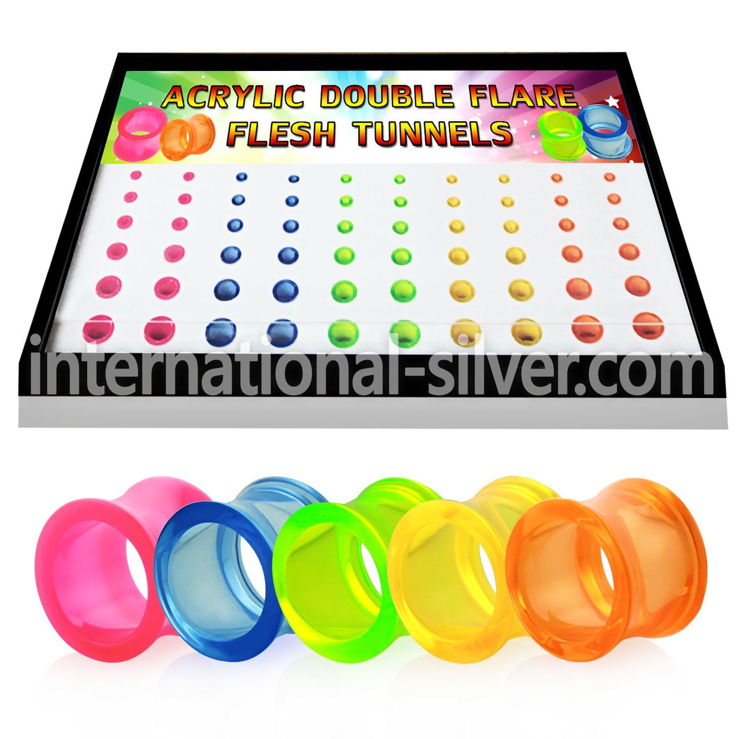 brpg154 tunnels gauges acrylic body jewelry ear lobe