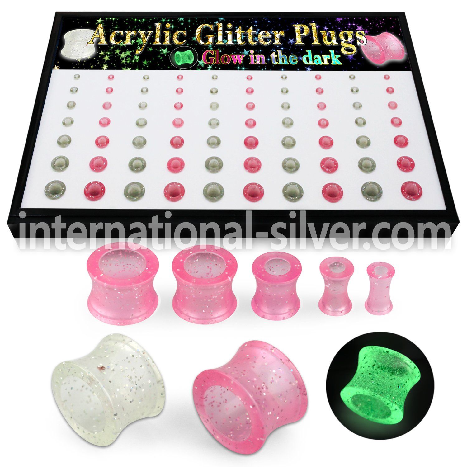 brpg177 tunnels gauges acrylic body jewelry ear lobe