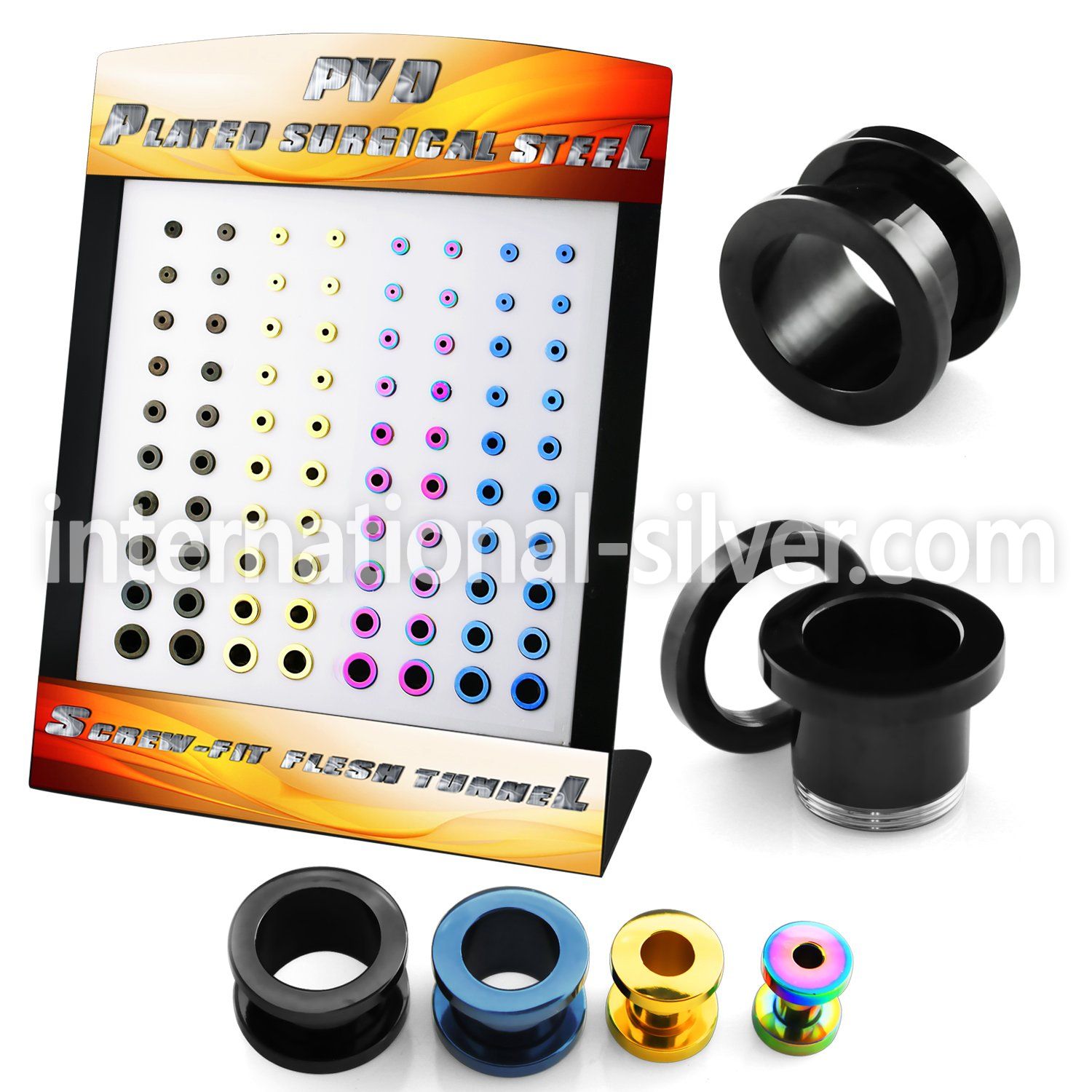 brpg182 tunnels gauges anodized surgical steel 316l ear lobe