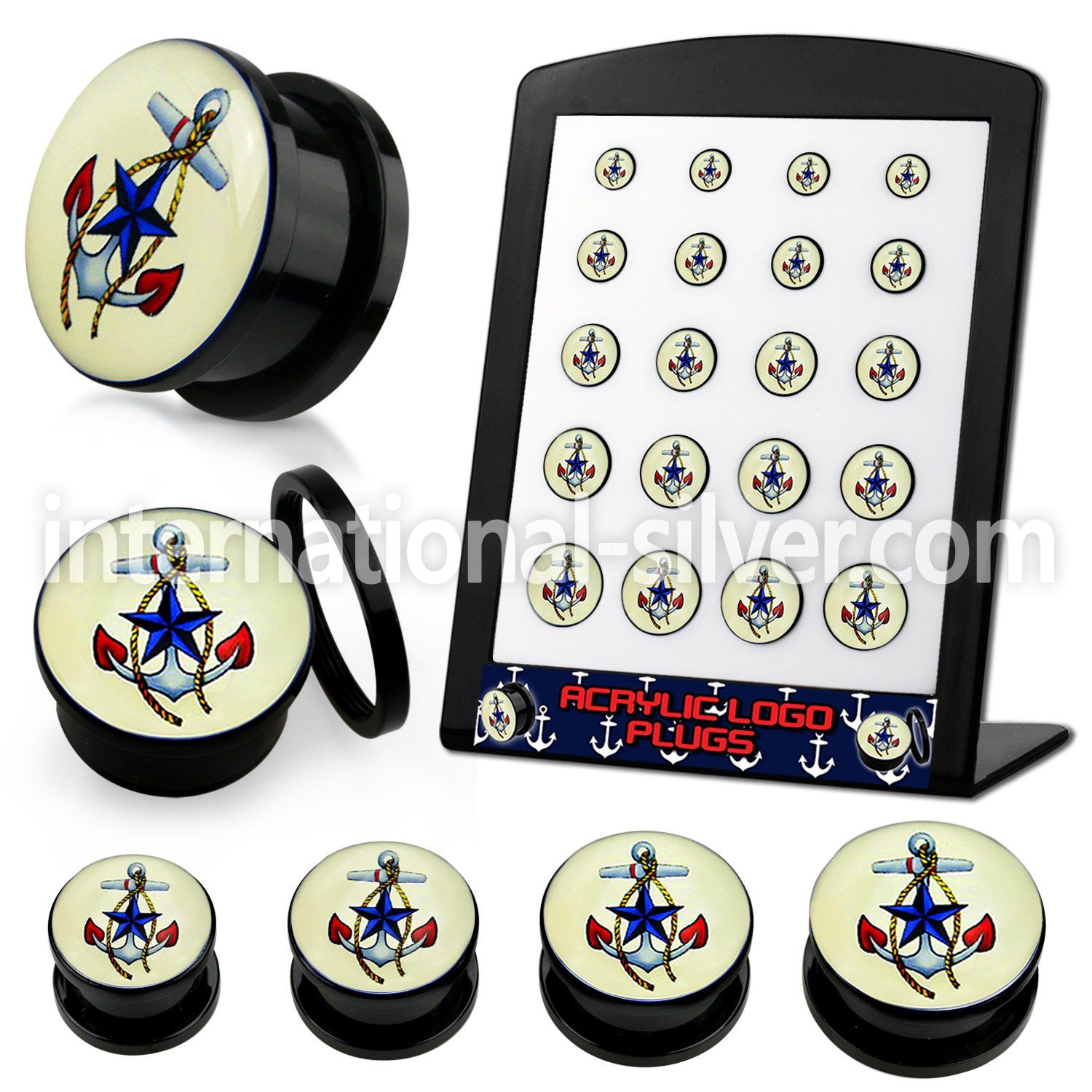 brpg183 plugs gauges acrylic body jewelry ear lobe