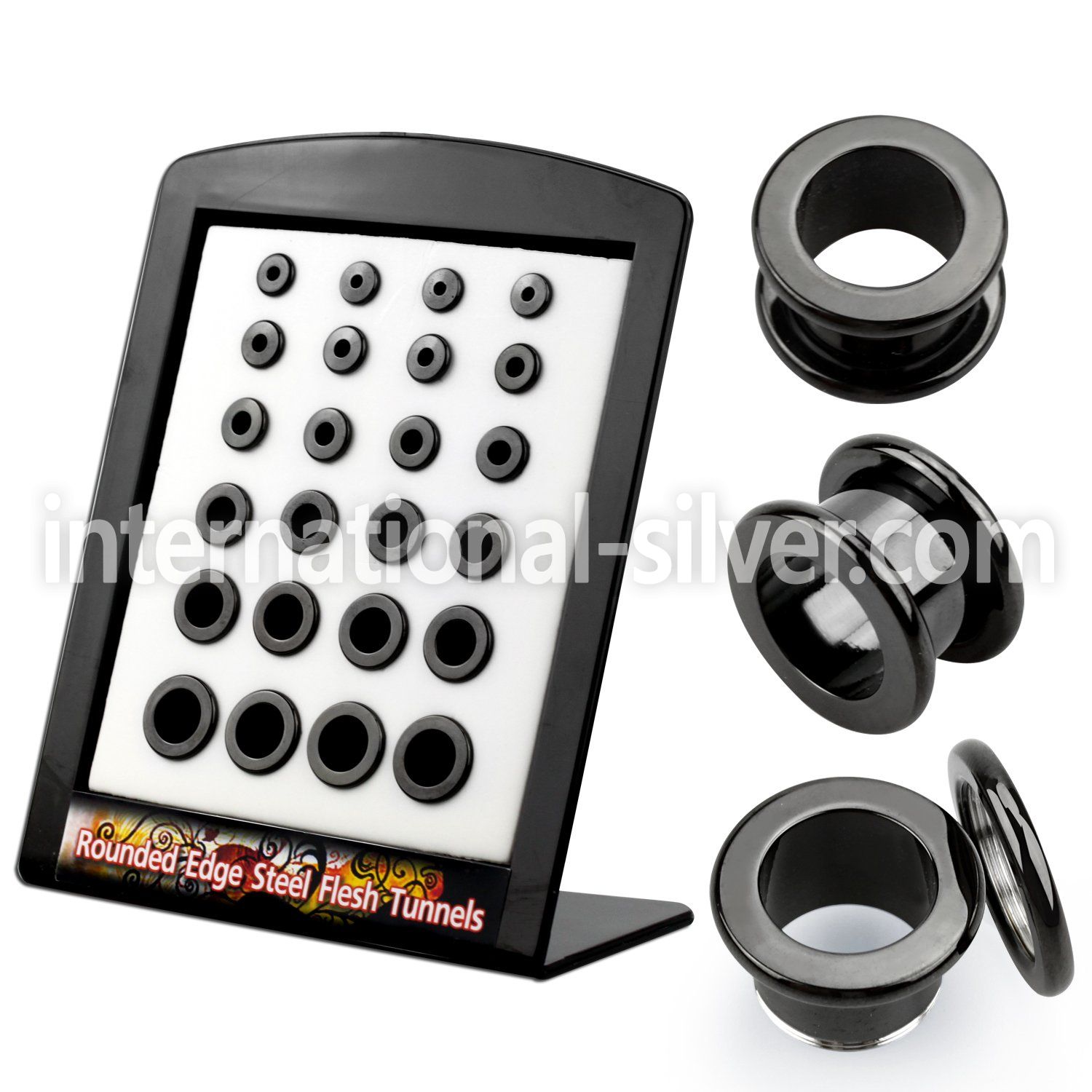 brpg18 tunnels gauges anodized surgical steel 316l ear lobe