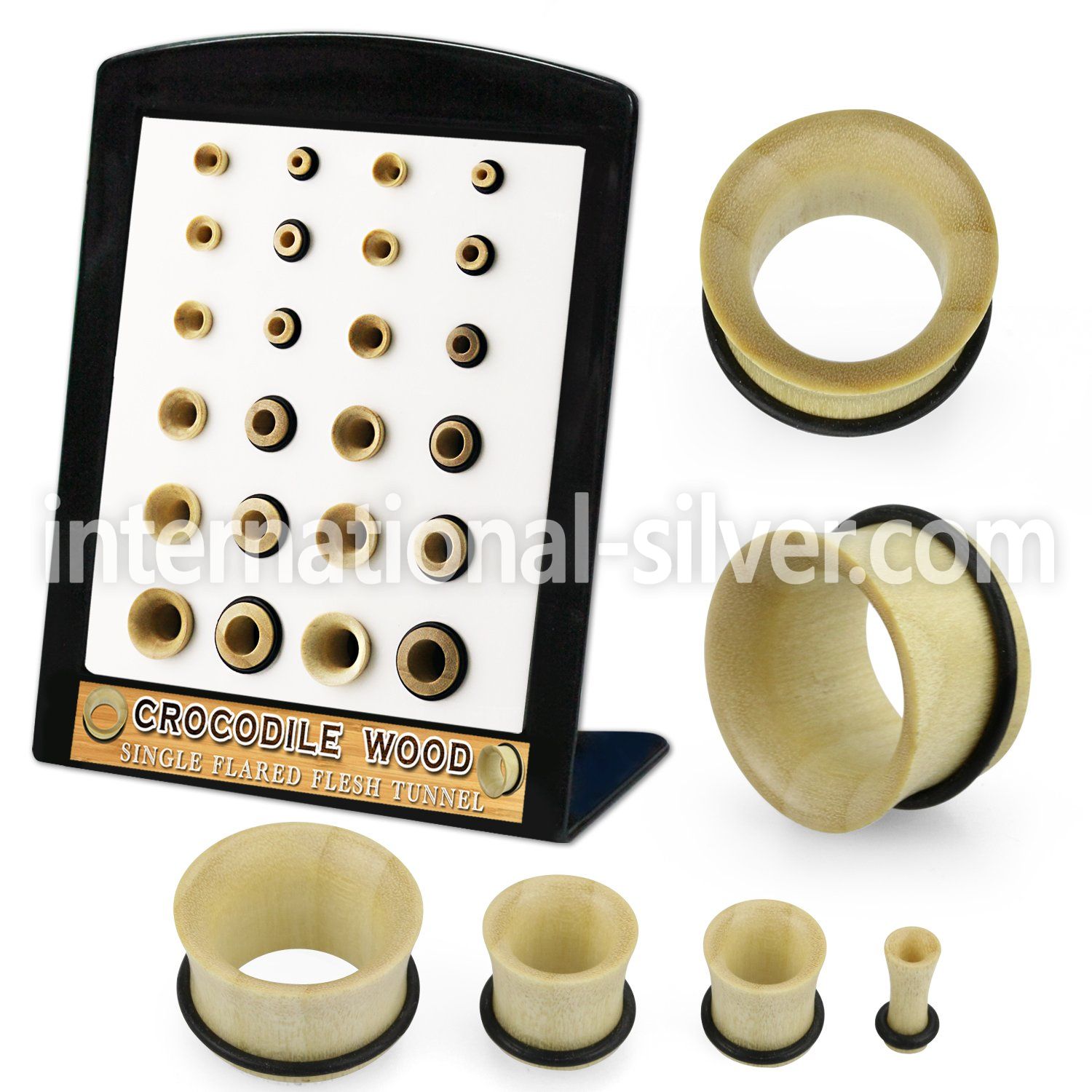 brpg214 crocodile wood single flare tunnels 24pcs