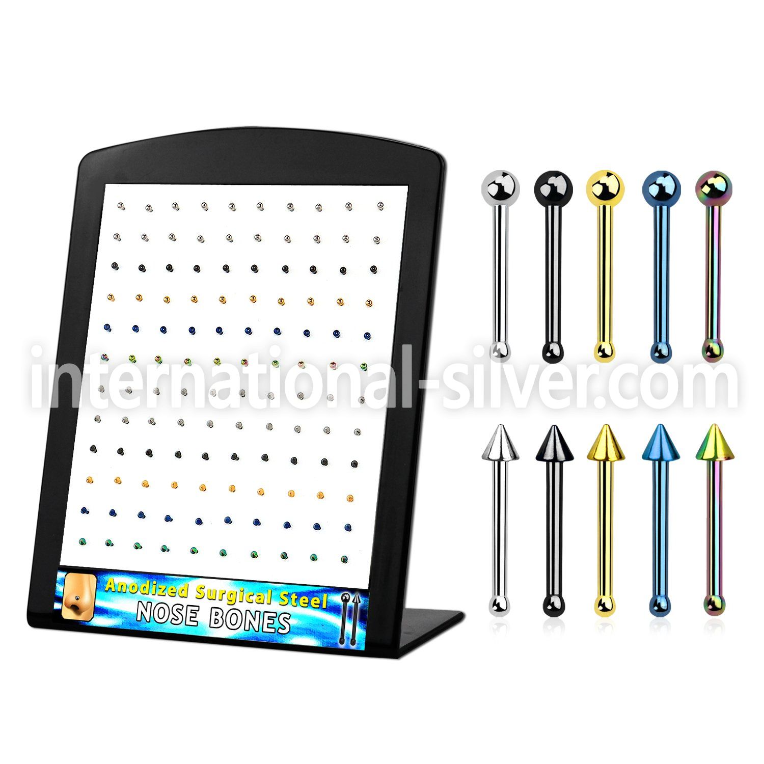 brs132 anodized surgical steel nose bones nose piercing