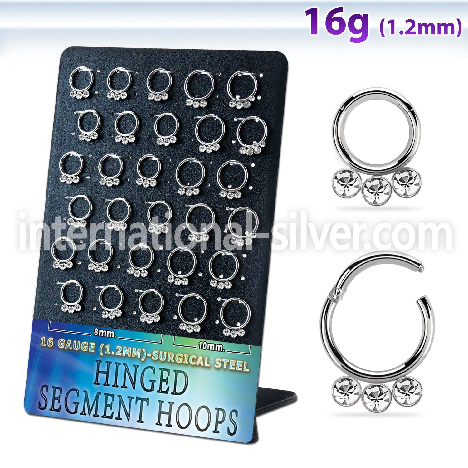brsegh15 surgical steel seamless and segment rings ear lobe septum piercing