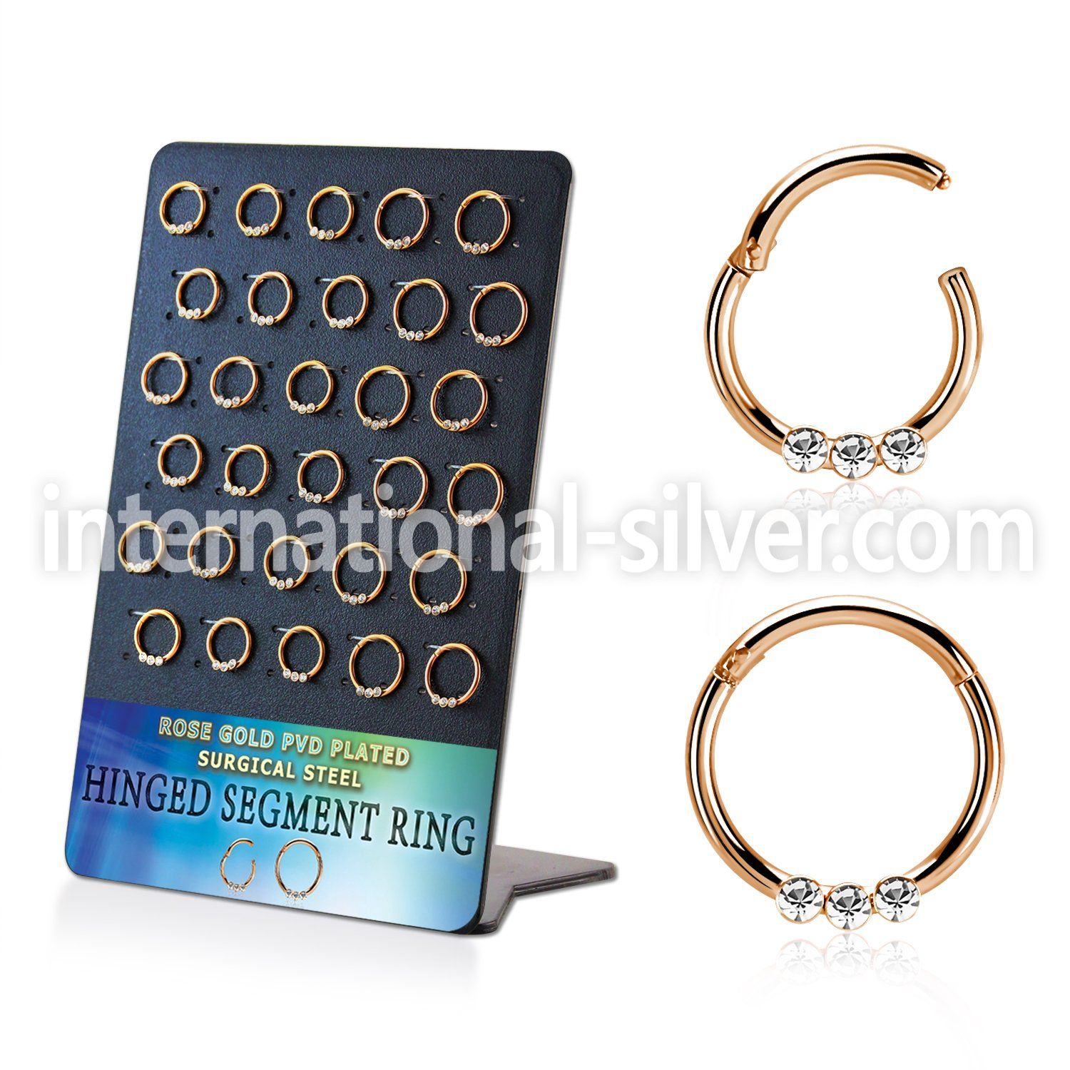 brsegh19 anodized surgical steel seamless and segment rings ear lobe septum piercing