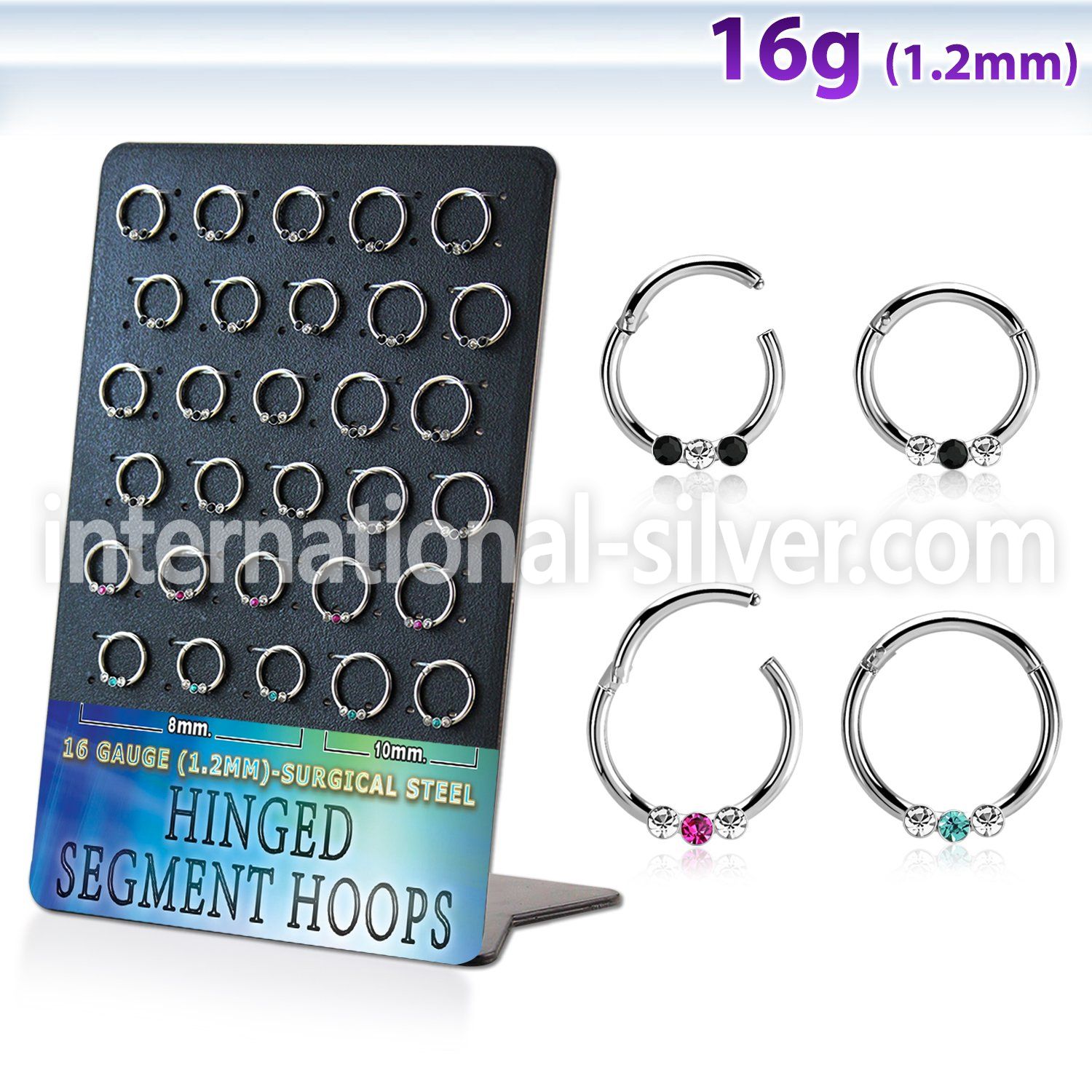 brsegh22 surgical steel seamless and segment rings ear lobe septum piercing