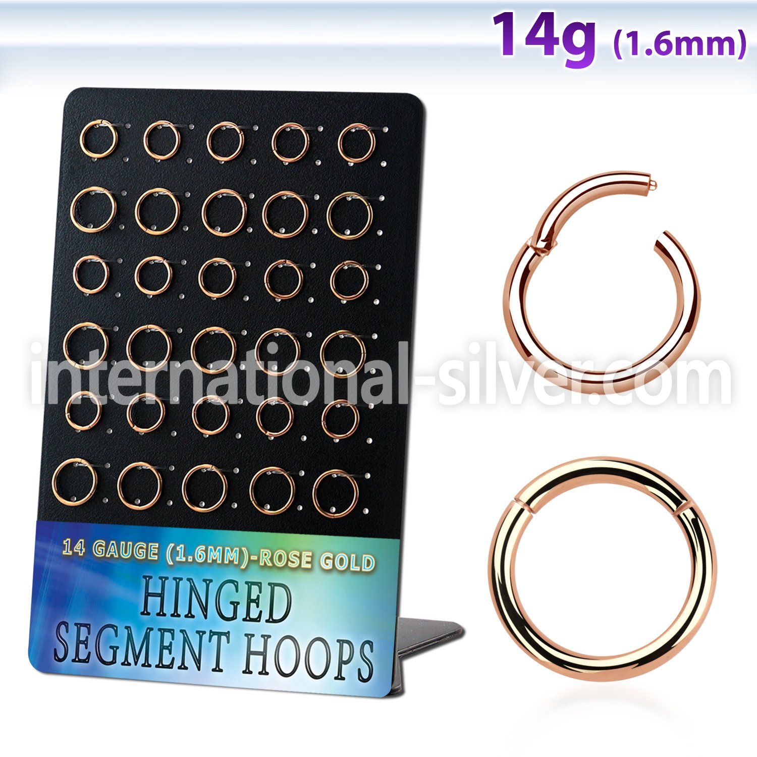 brsegh8 anodized surgical steel seamless and segment rings ear  lobe helix nipple  piercing