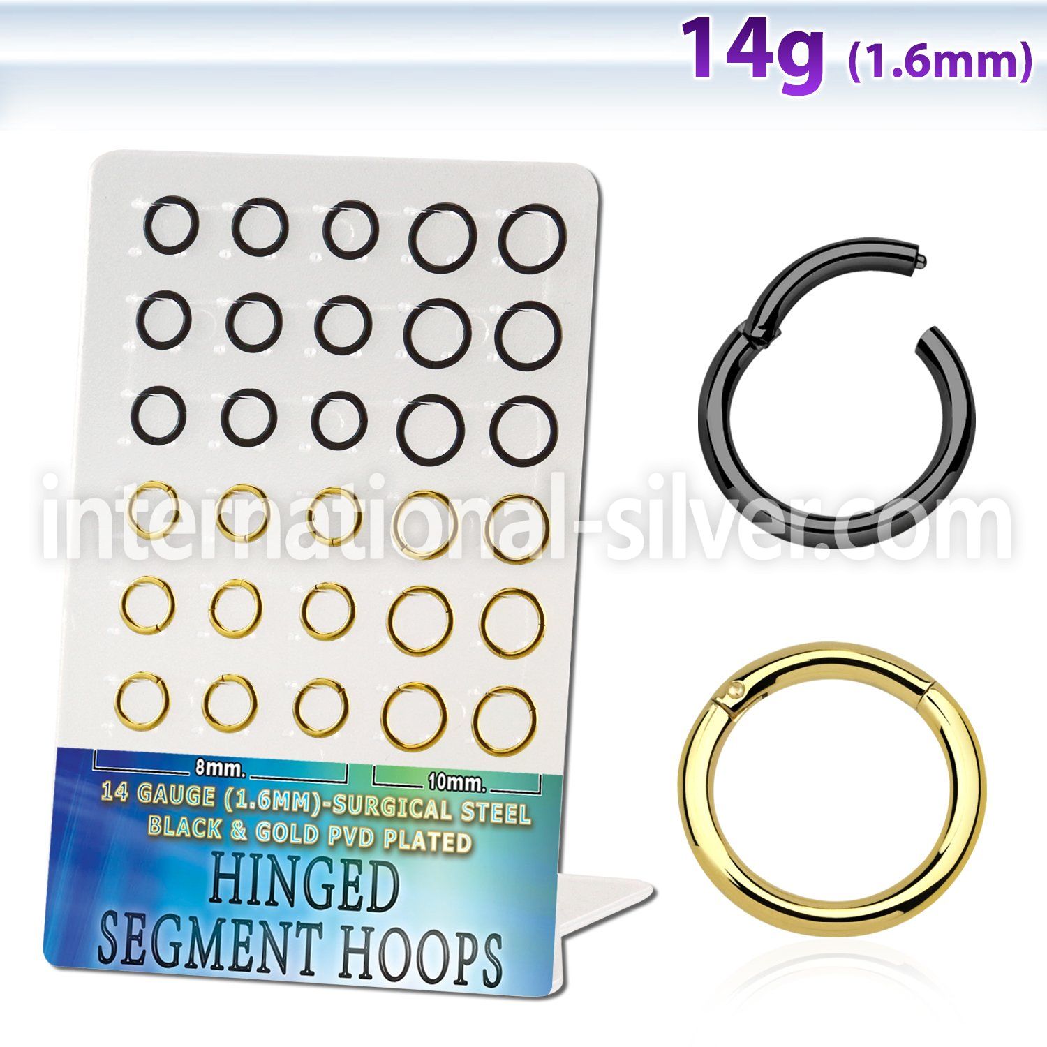 brsegh9 anodized surgical steel seamless and segment rings ear  lobe nipple  piercing