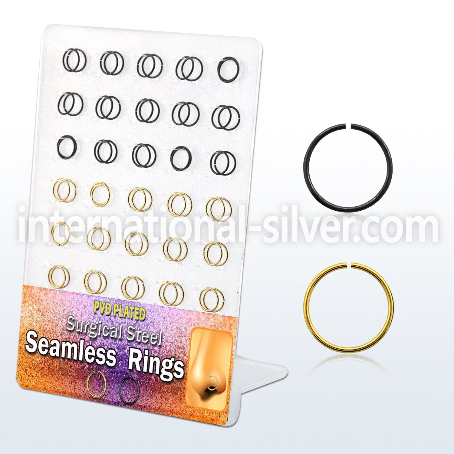 brsel7 seamless segment rings anodized surgical steel 316l nose