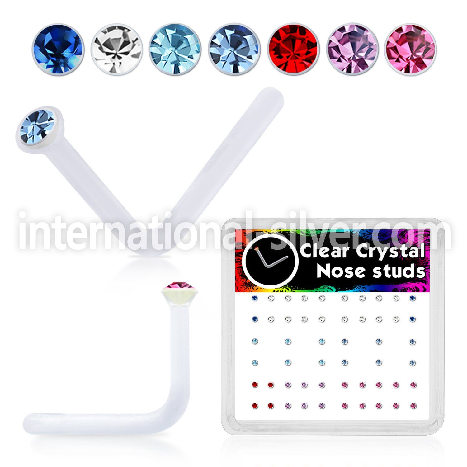 bxa10 l shape nose studs acrylic body jewelry nose