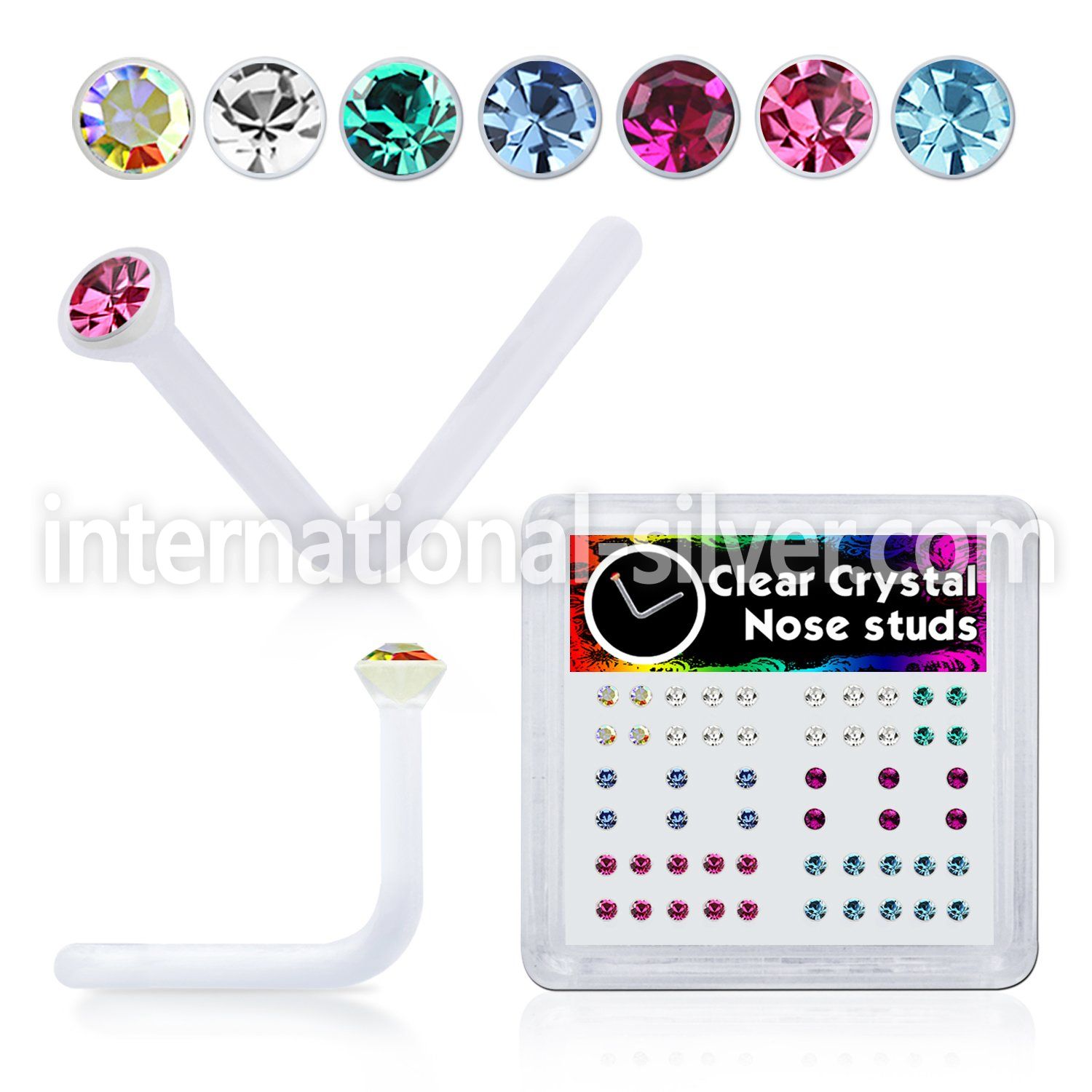 bxa28 l shape nose studs acrylic body jewelry nose