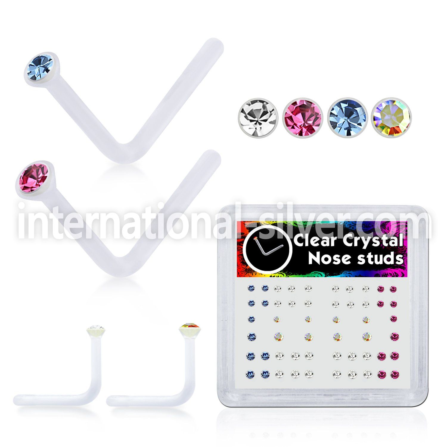 bxa30 l shape nose studs acrylic body jewelry nose