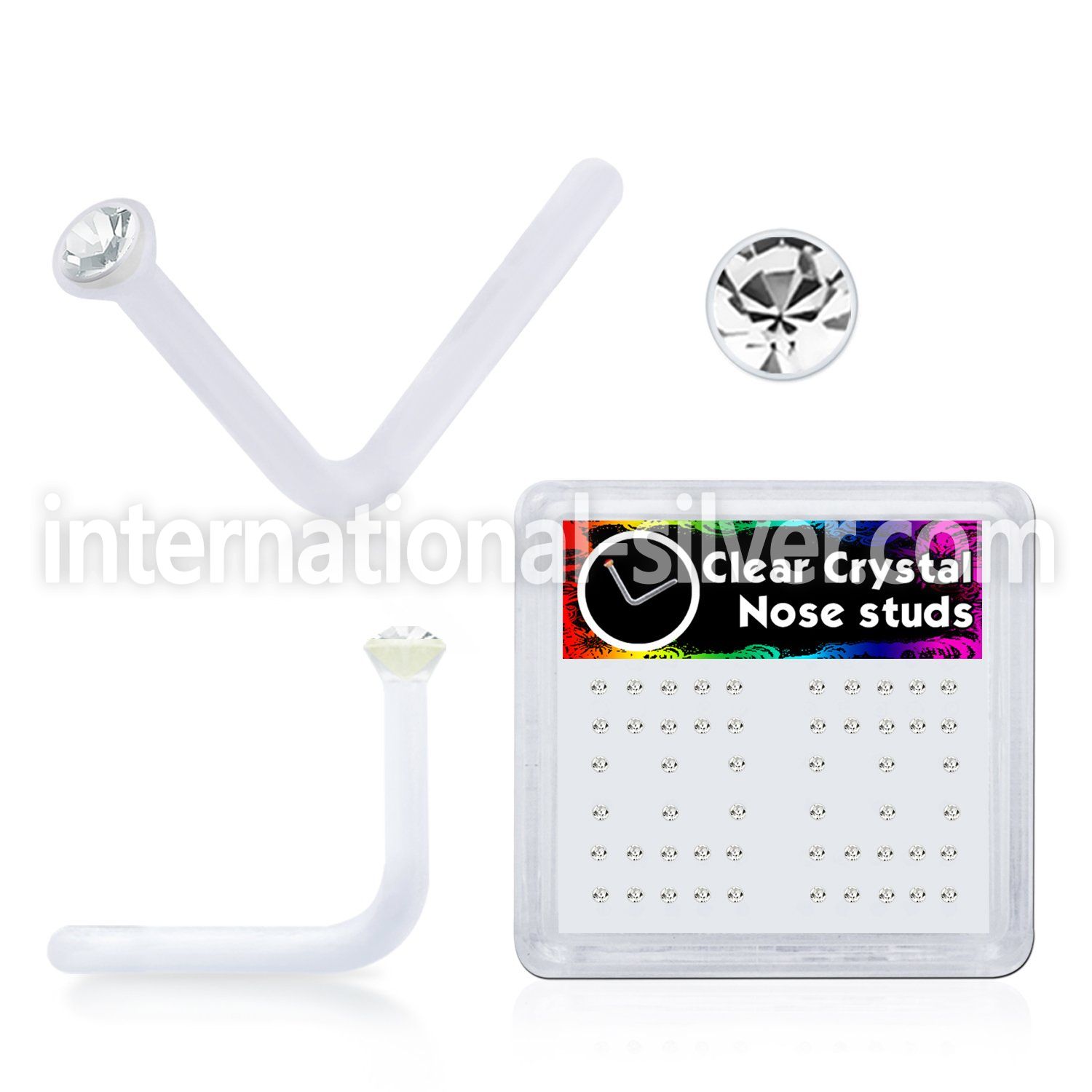 bxa9 l shape nose studs acrylic body jewelry nose