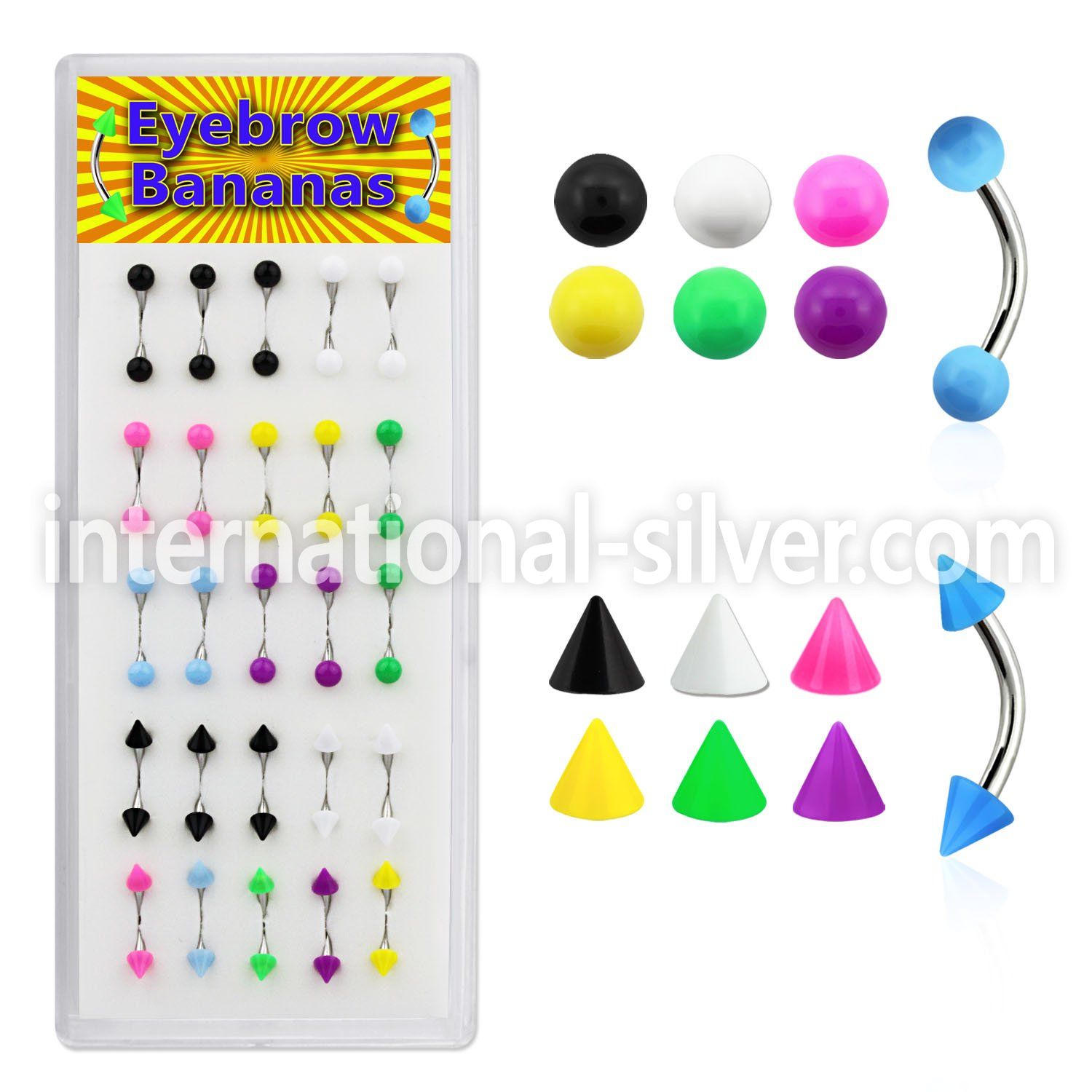 bxmbj1 micro curved barbells surgical steel 316l with acrylic parts eyebrow