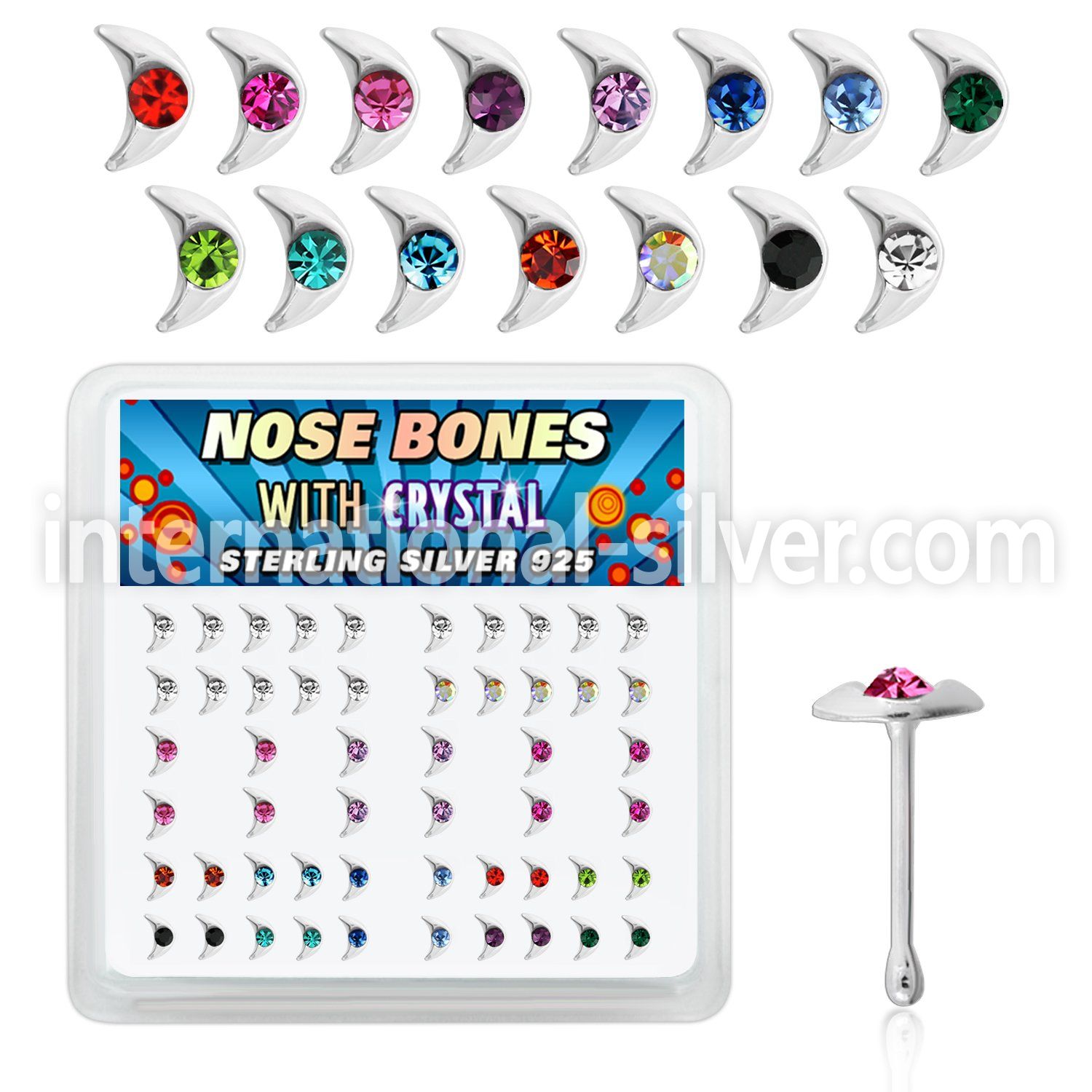 bxmo2m nose bone silver 925 nose