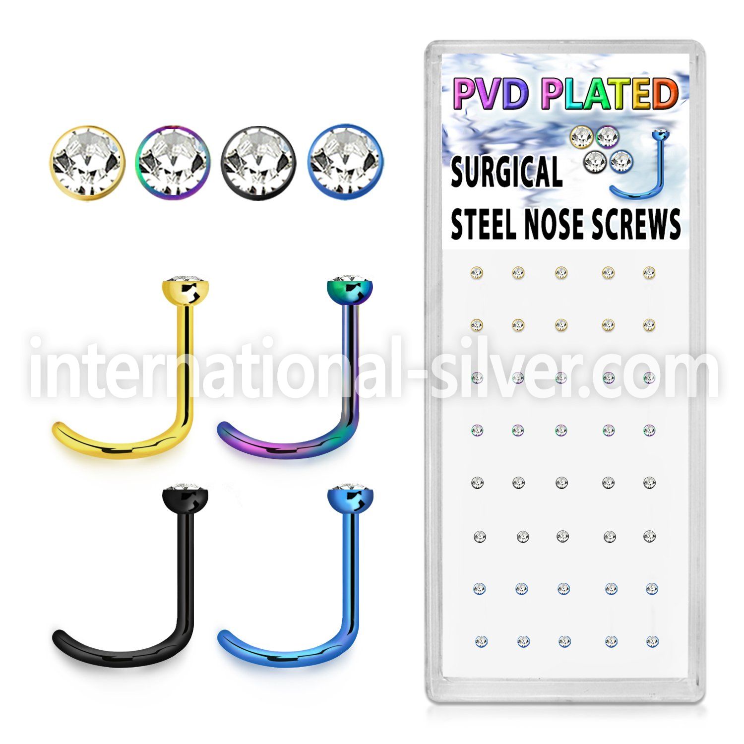 bxns9 l shape nose studs anodized surgical steel 316l nose