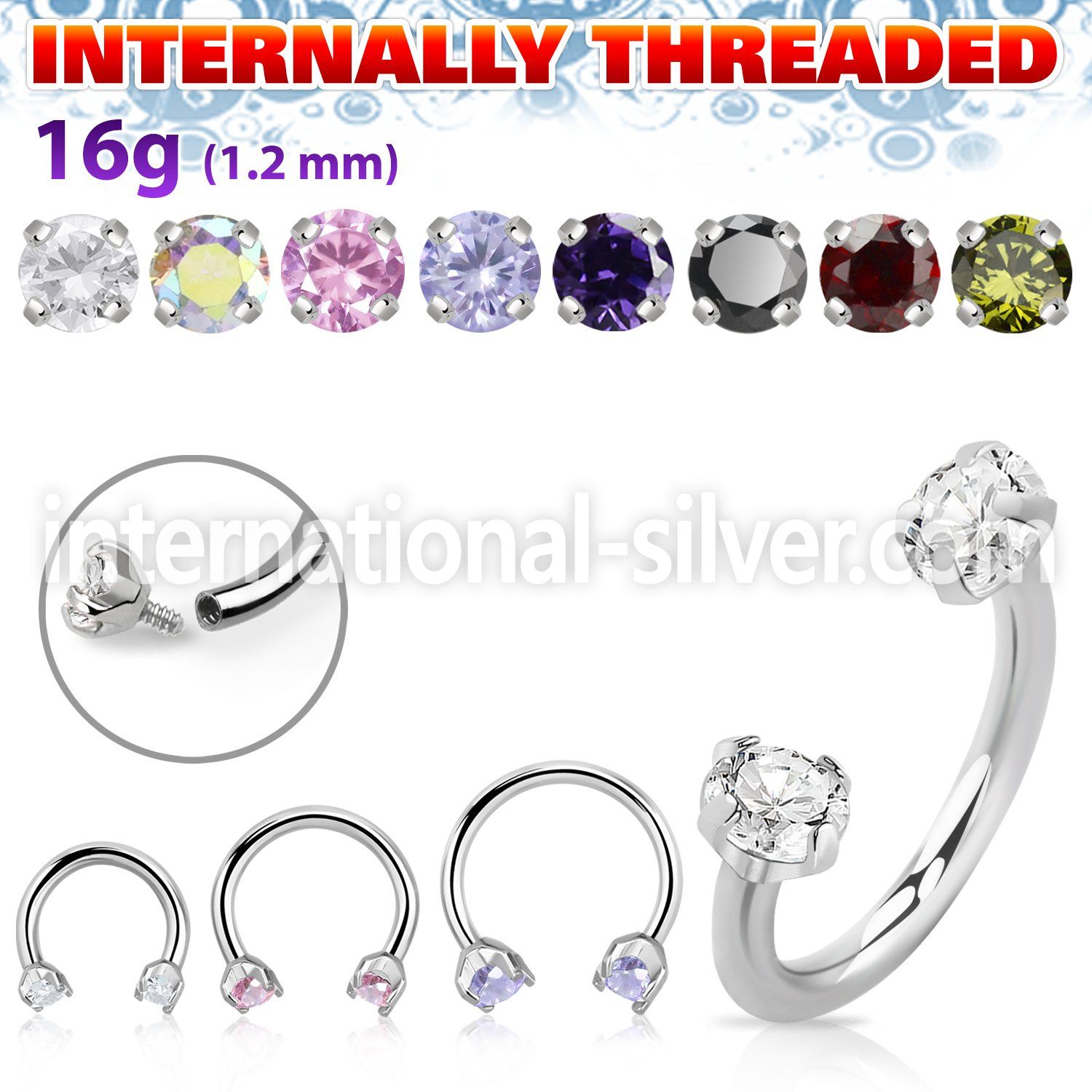 cbe2czin horseshoes surgical steel 316l eyebrow