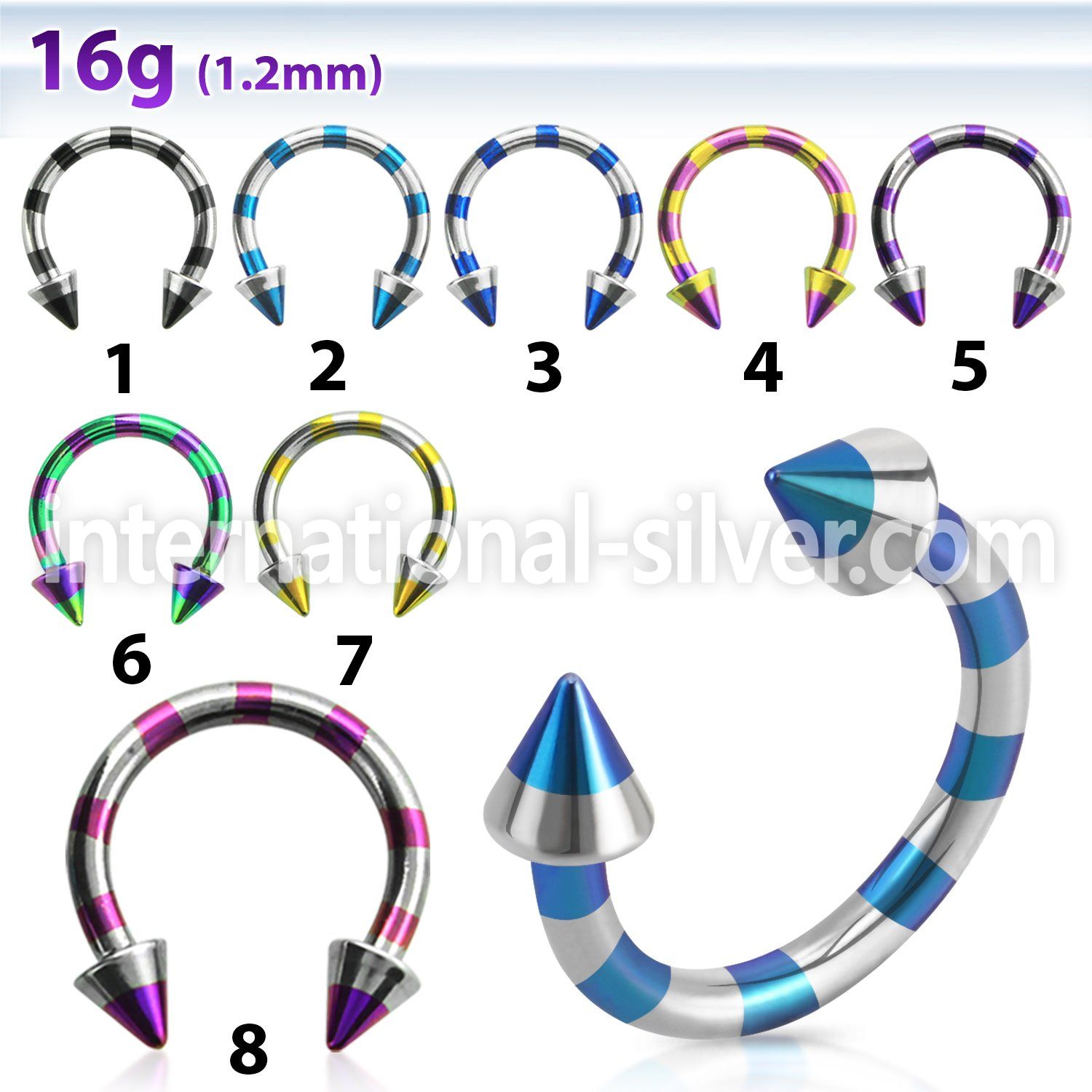 cbemtn horseshoes anodized surgical steel 316l belly button