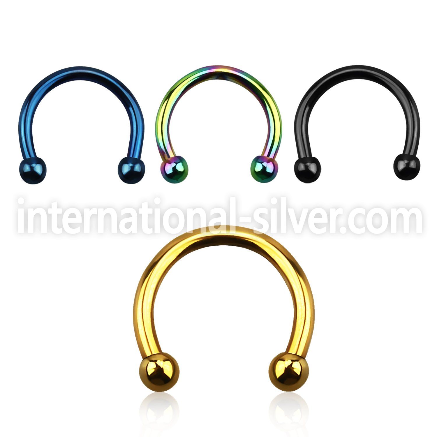 cbetb25 horseshoes anodized surgical steel 316l belly button