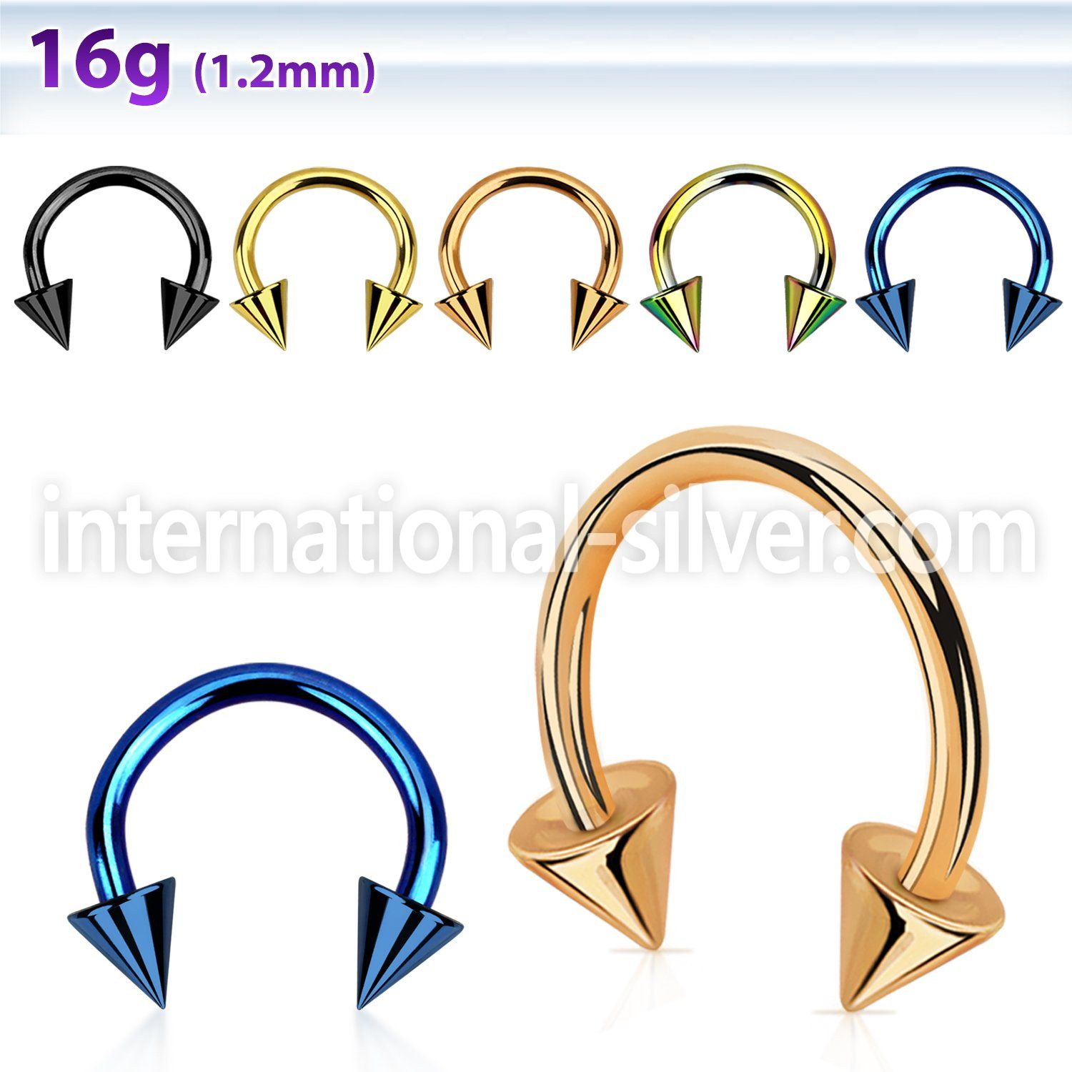 cbetcn4 horseshoes anodized surgical steel 316l belly button