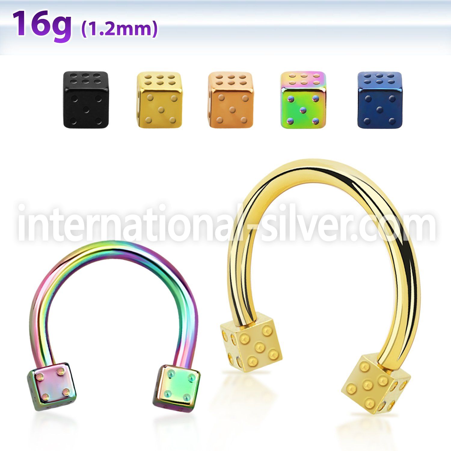 cbetdi25 horseshoes anodized surgical steel 316l eyebrow