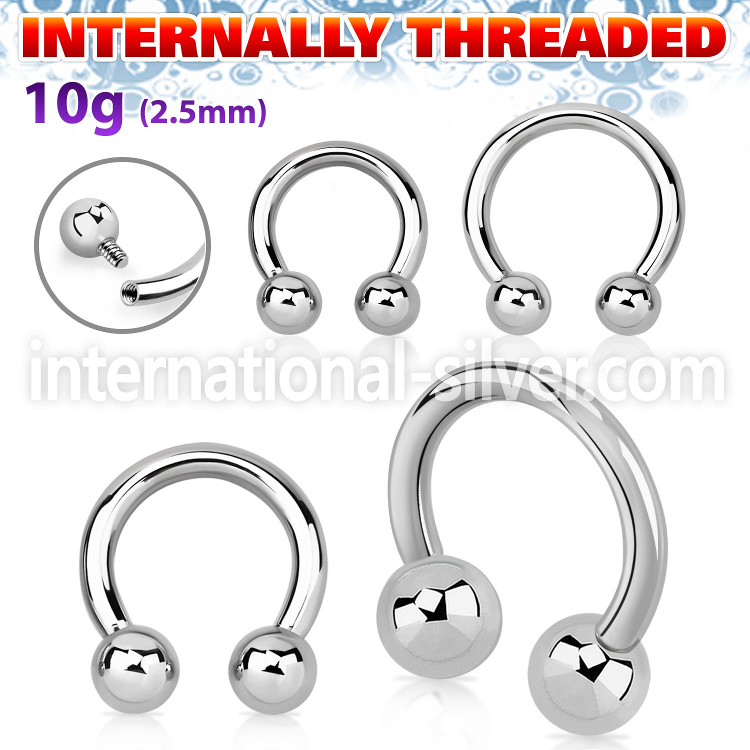 cbr10 horseshoes surgical steel 316l belly button
